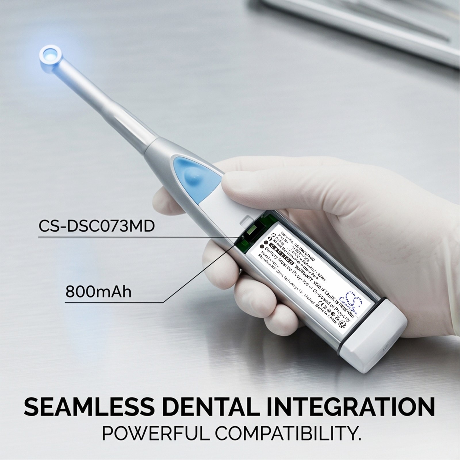 Batteri til medisinsk utstyr for Dentsply SmartLite Focus