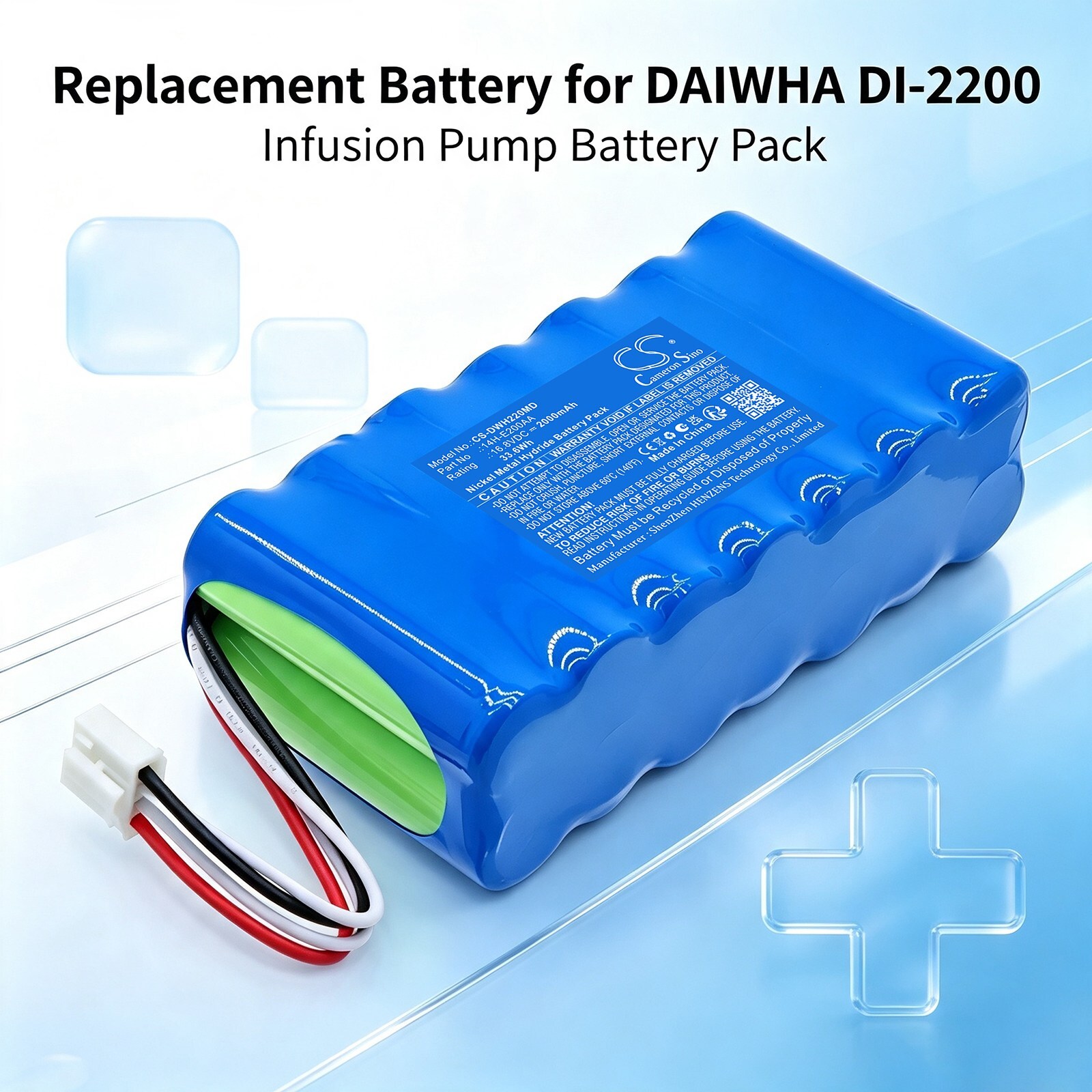 Batteri til medisinsk utstyr for DAIWHA DI-2200