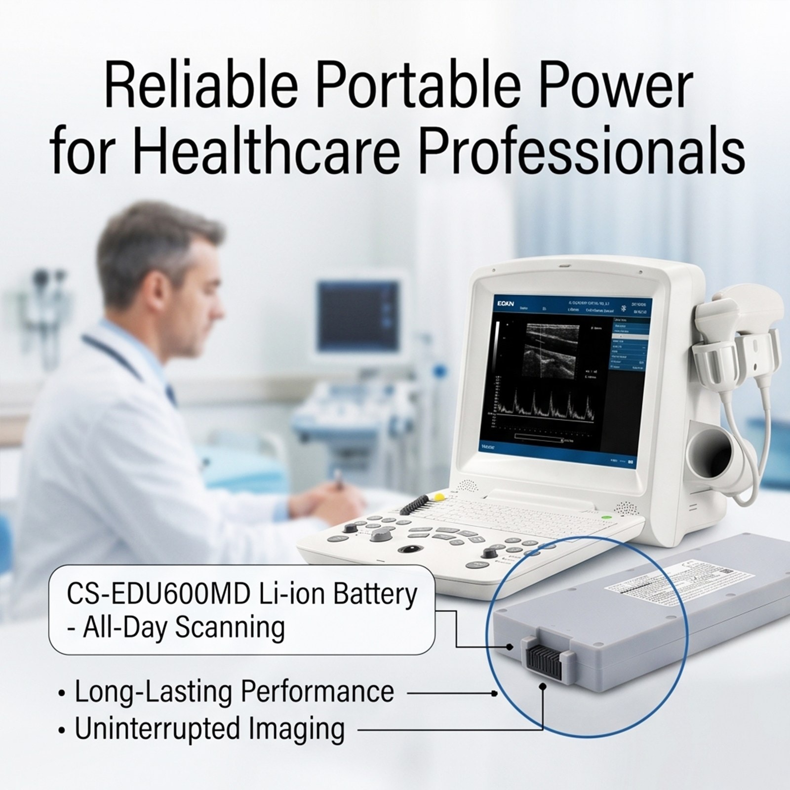 Batteri til medisinsk utstyr for EDAN DUS60, DUS 60 diagnostiske ultralydsystemer m.fl.