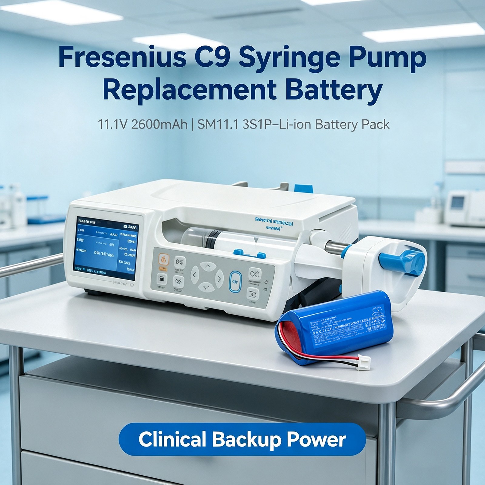 Batteri til medisinsk utstyr for Fresenius C9