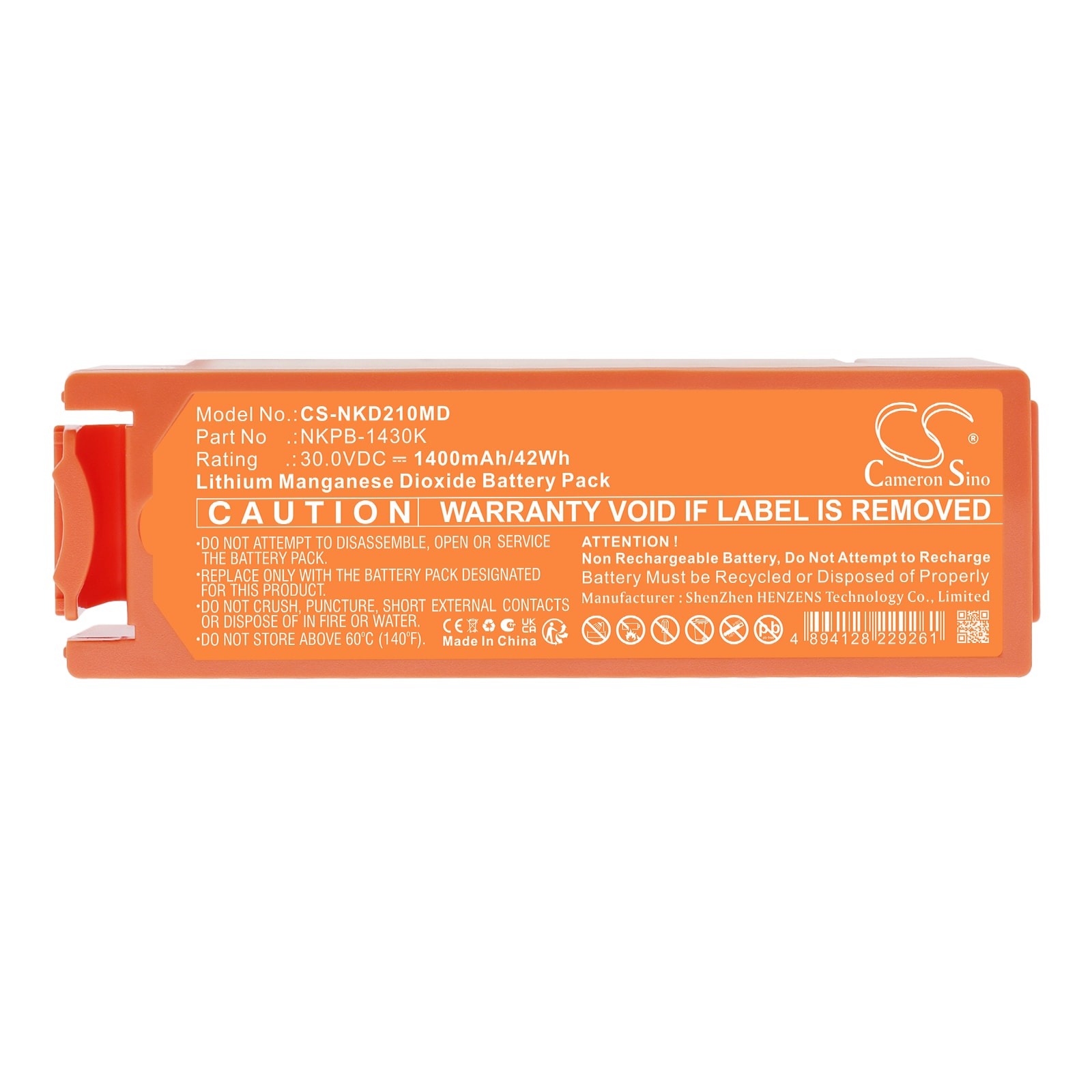 Batteri til medisinsk utstyr fra Nihon Kohden AED-2100K, defibrillator Cardiolife AED2100