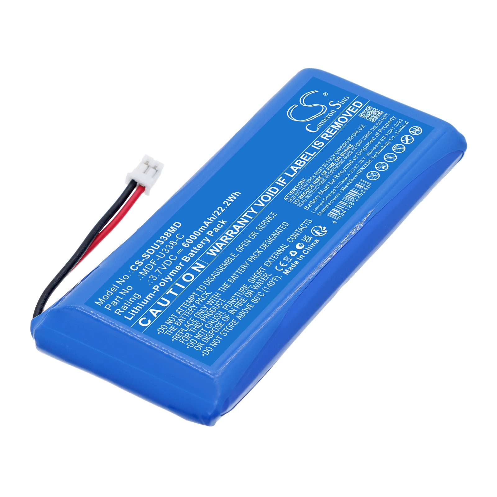 Batteri til medisinsk utstyr for Sanyo MDF-U338-C
