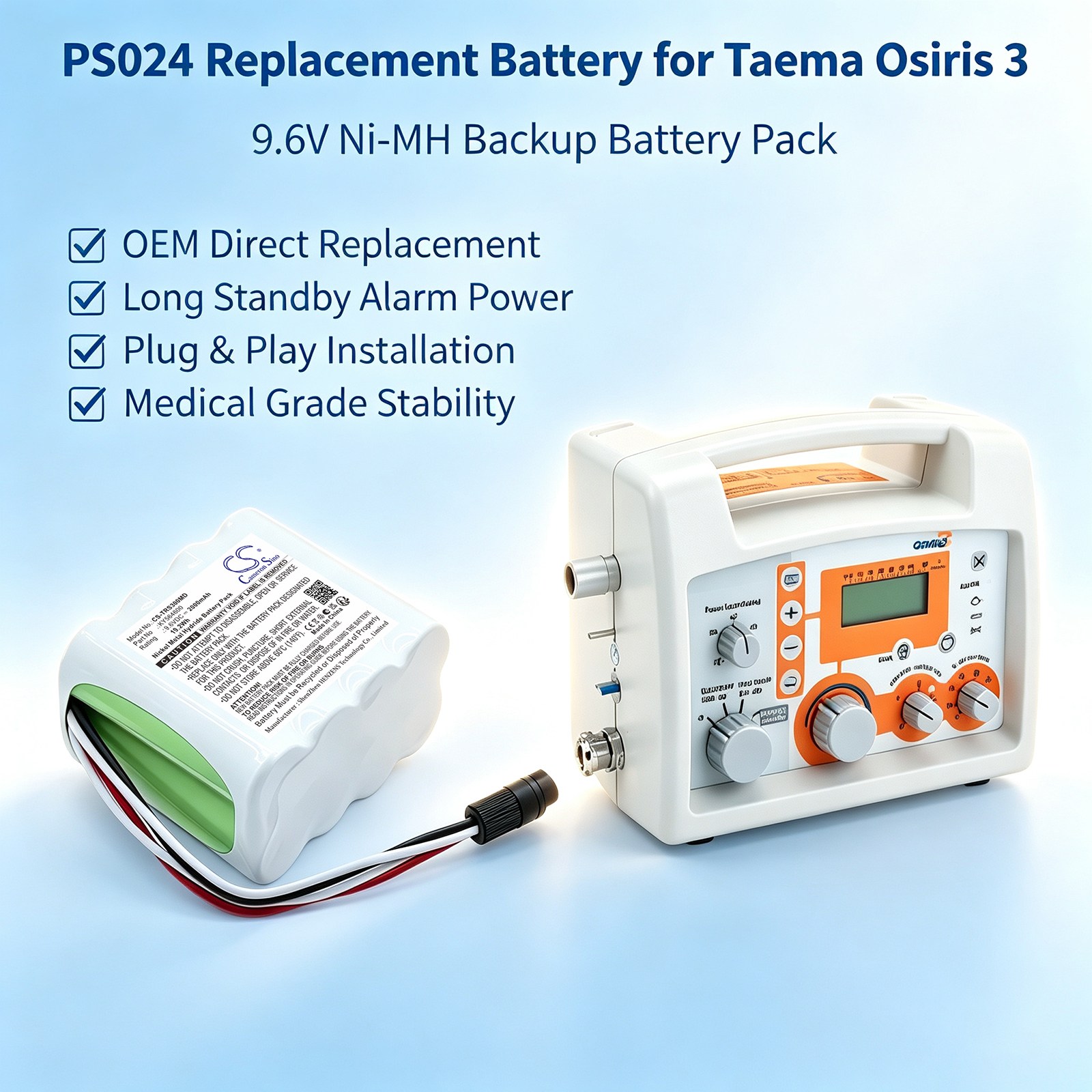 Batteri til Taema Osiris 3 medisinsk utstyr