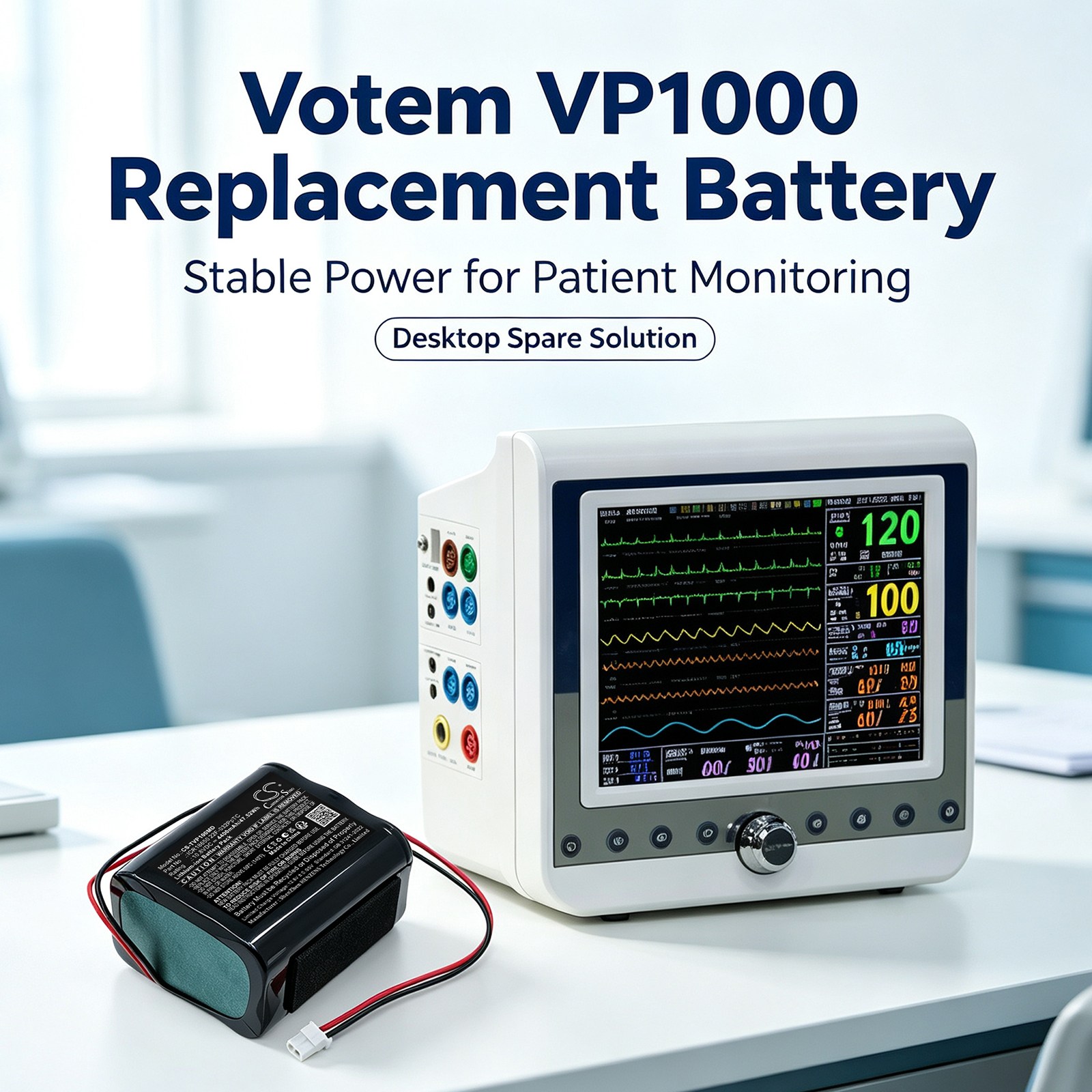 Batteri til medisinsk utstyr for Tecme  Votem VP1200, Votem VP1000