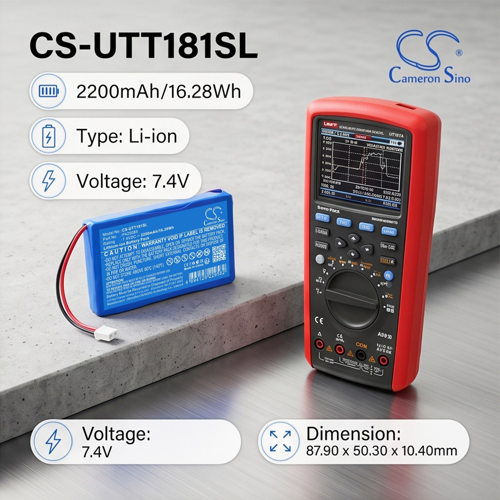 Batteri til kartlegging og testing, utstyr til UNI-T UT181A