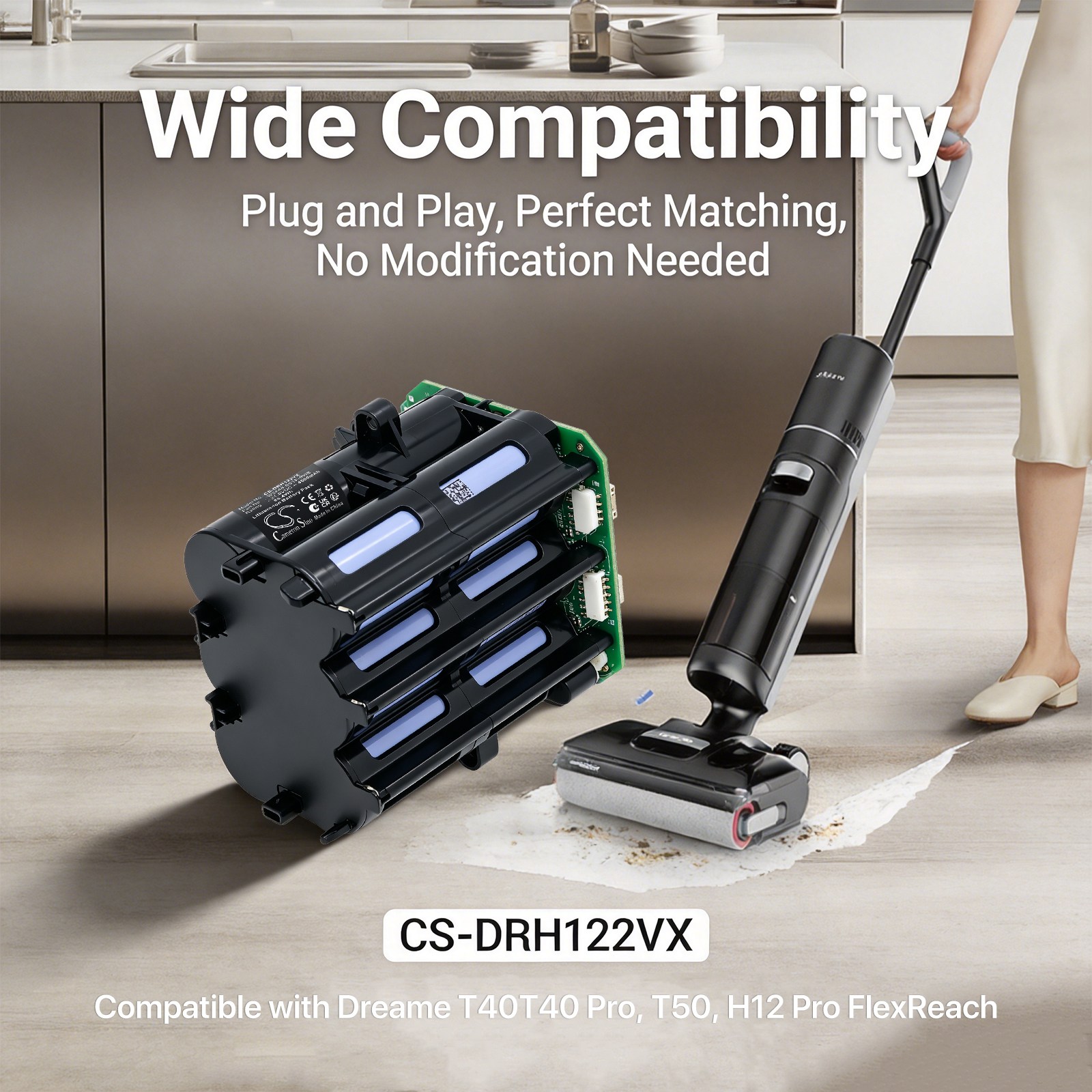Batteri til støvsugeren Dreame H12 Pro FlexReach, T40, T40 Pro m.fl.