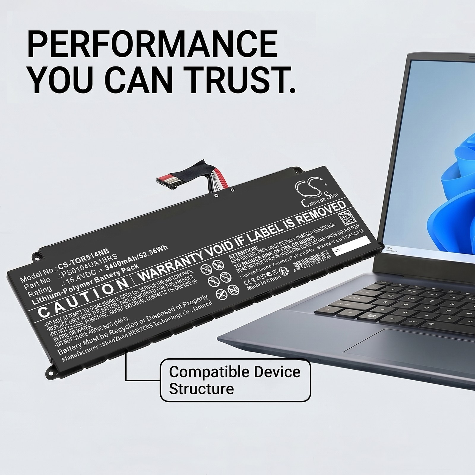 Batteri til bærbar PC, notatbok for Toshiba Dynabook 4icp5/63/71, Dynabook M7/u m.fl.