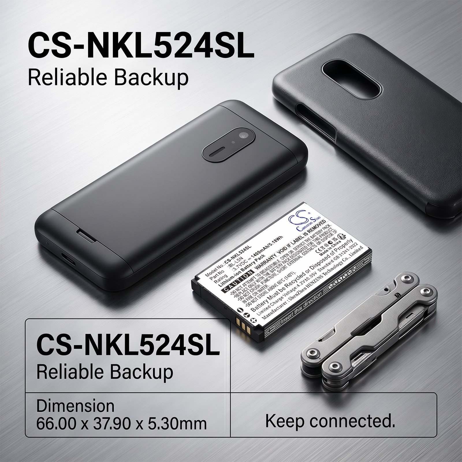 Batteri til mobiltelefon, smarttelefon for Nokia 230 2024