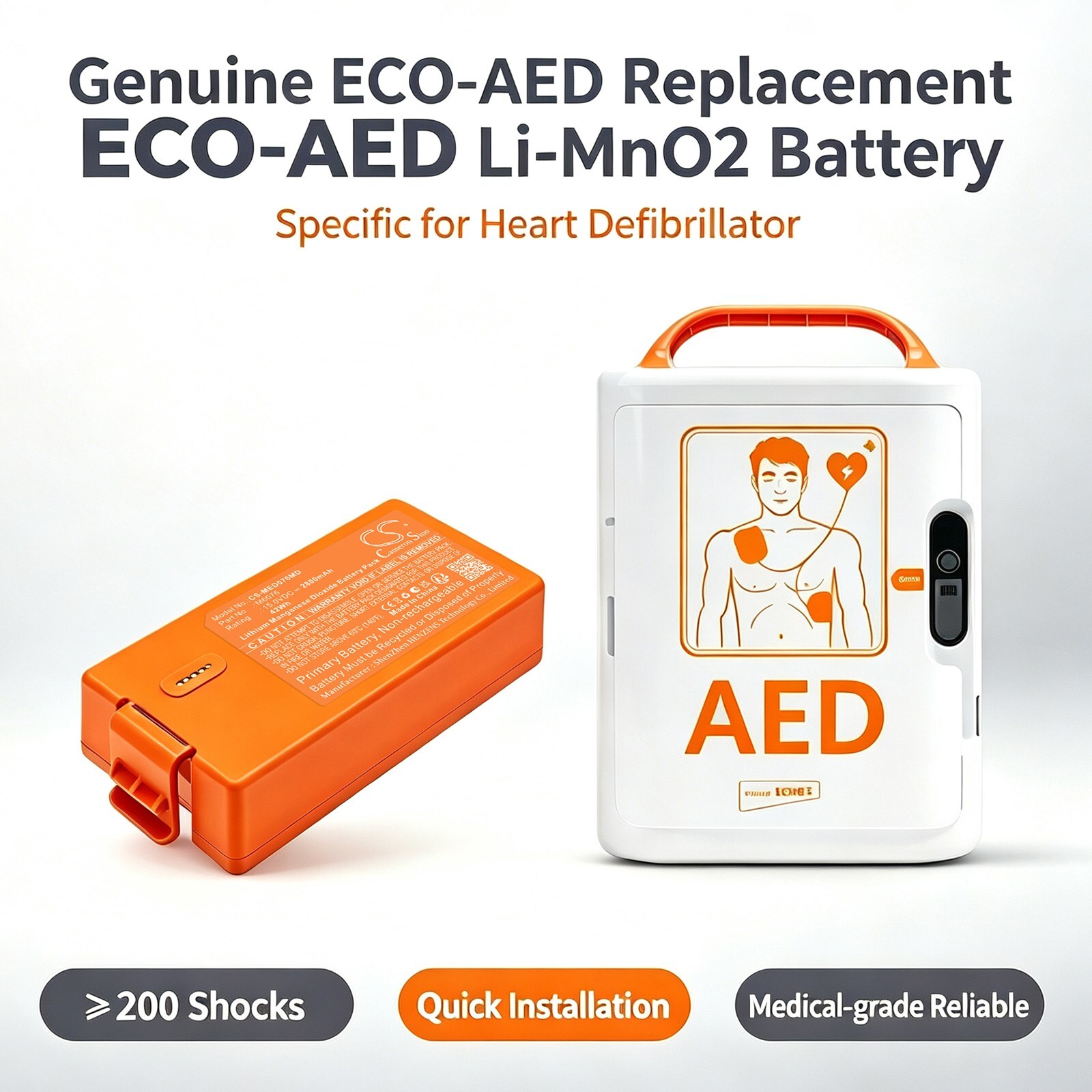 Batteri til Medisinsk for Medical Econet  ECO-AED Auto, ECO-AED Semi