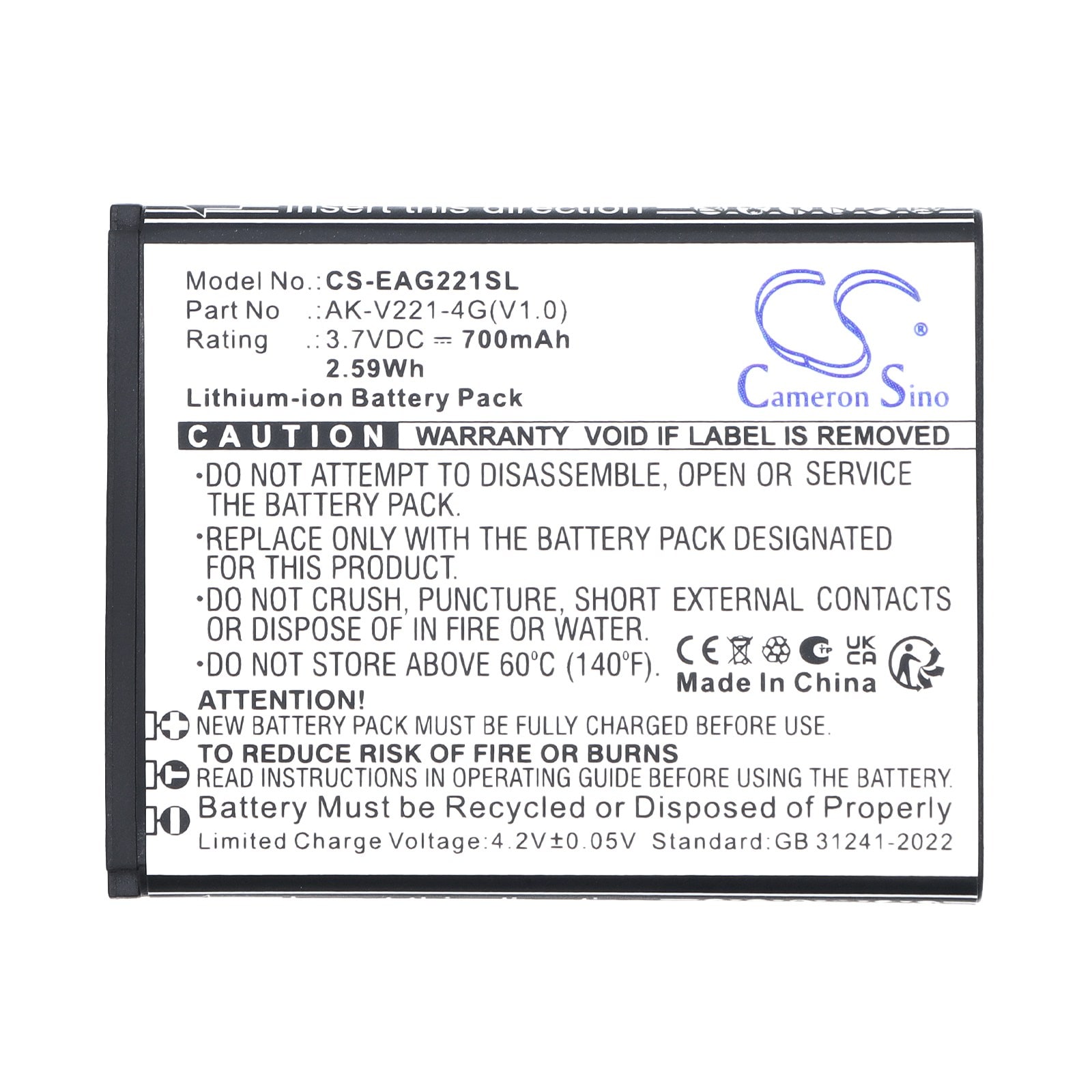 Batteri til mobiltelefon, smarttelefon for Emporia Active Glam 4G, V221-4G, Active Glam