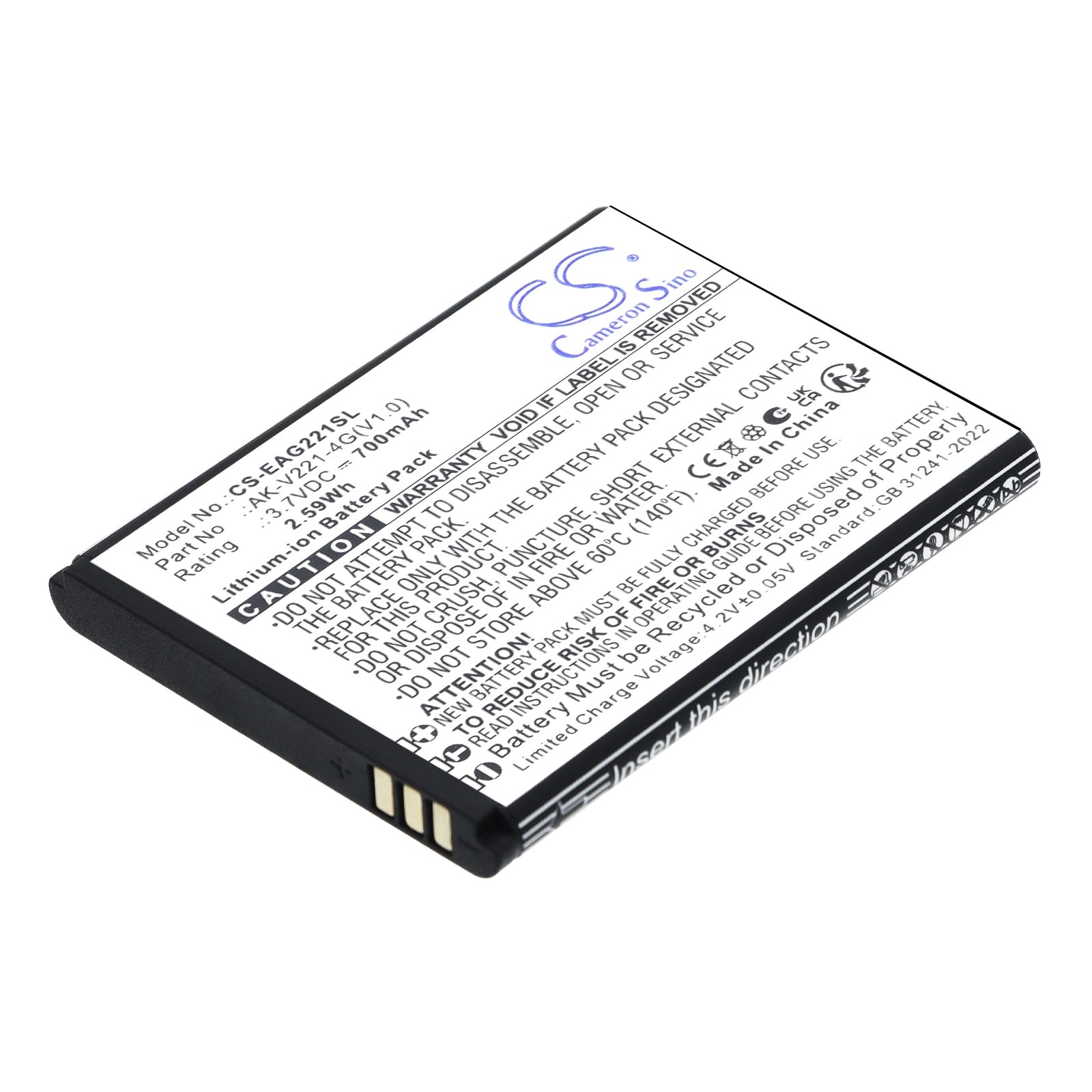 Batteri til mobiltelefon, smarttelefon for Emporia Active Glam 4G, V221-4G, Active Glam