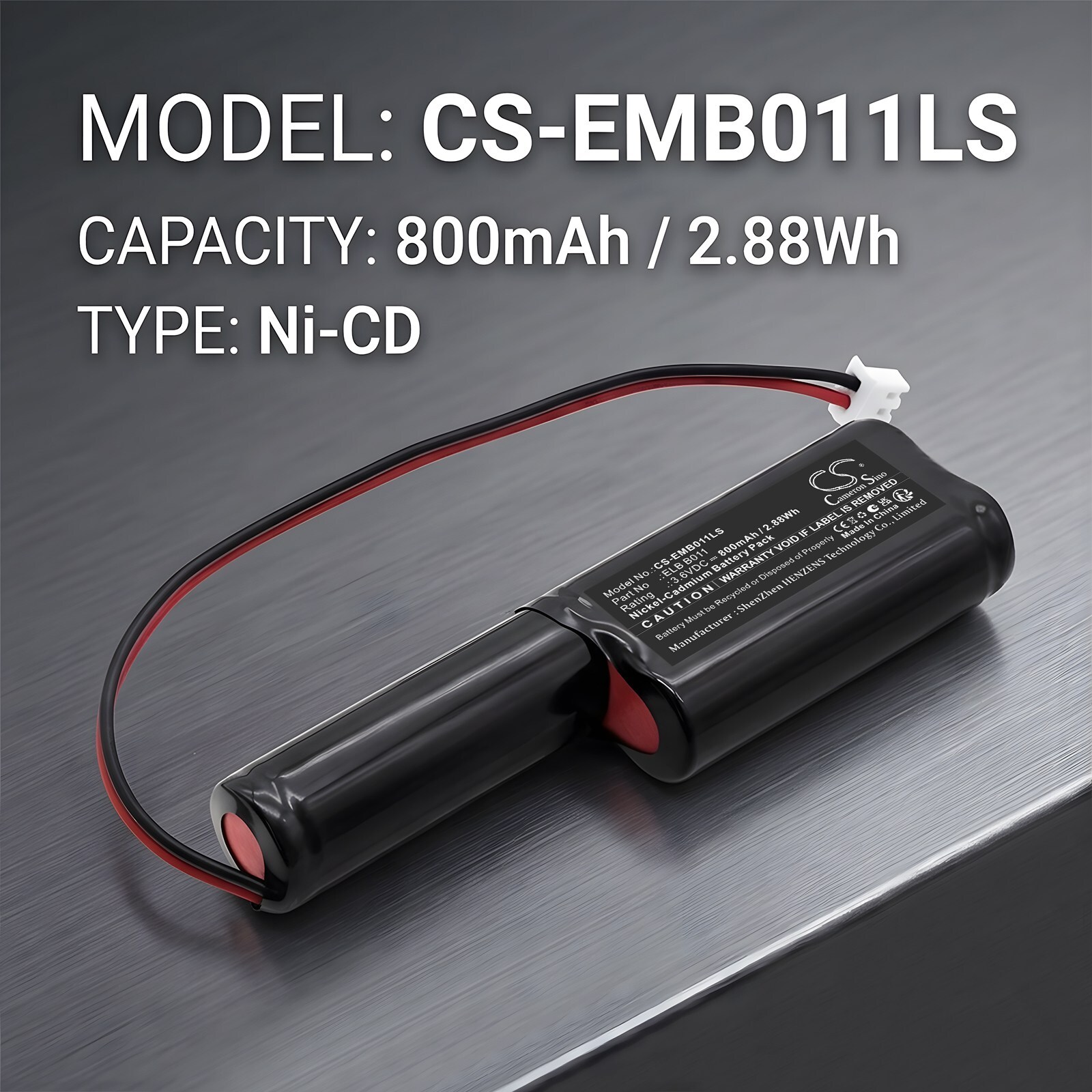 Batteri til nødbelysning for Lithonia BBAT0116A, ELB B011