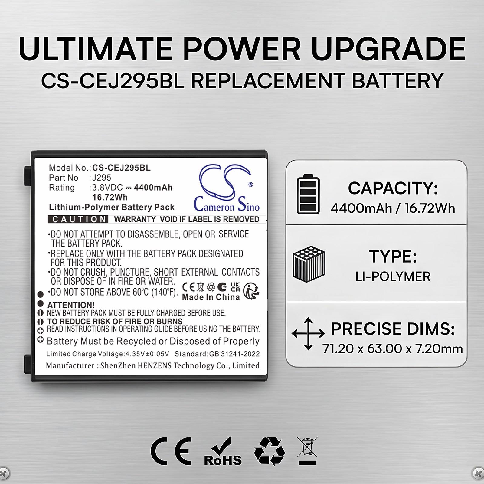 Batteri til strekkodeleser for Capture CA-MTAC-4300-MB