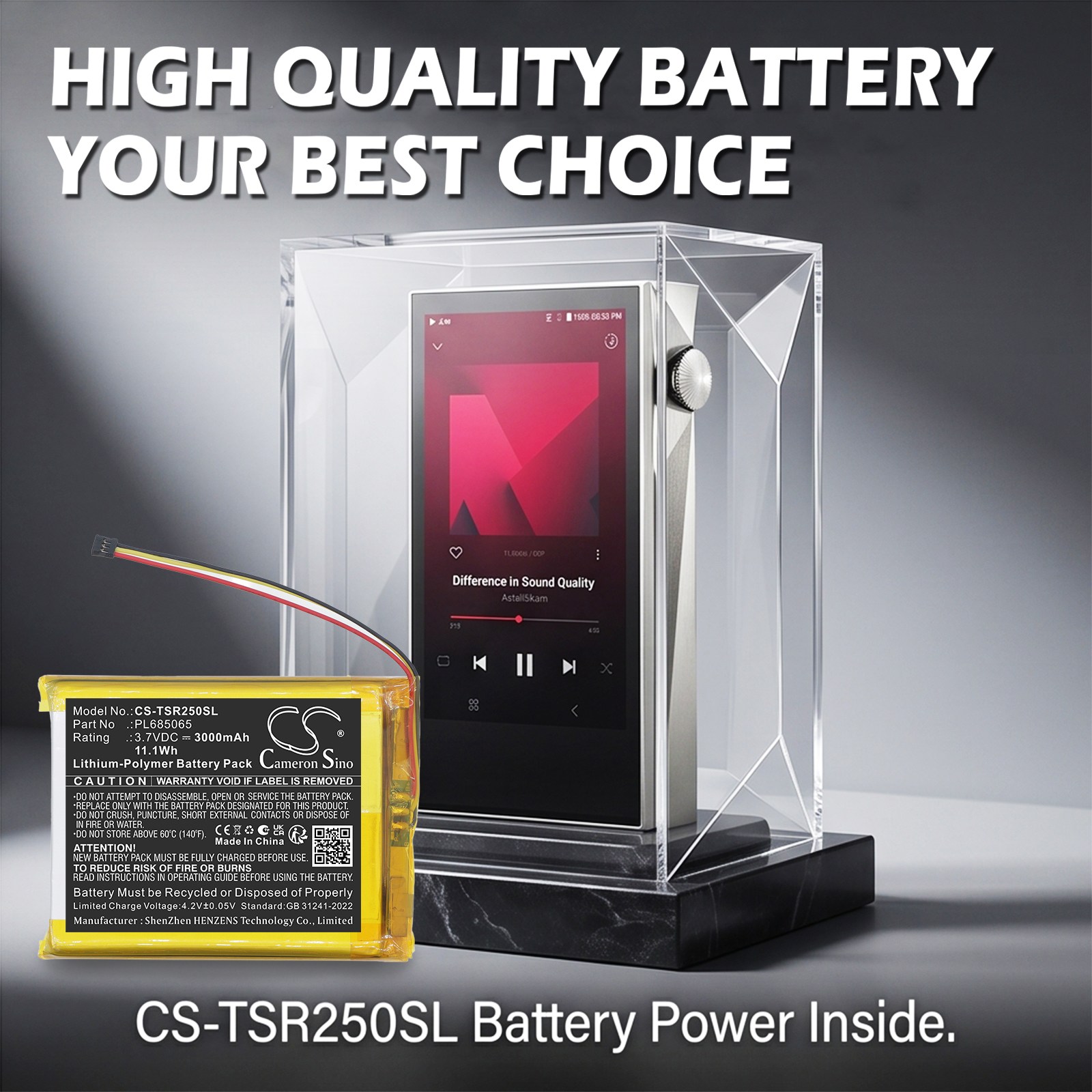 Batteri til mediespiller for Astell&Kern  PPS31,  SR15,  SR25 m.fl.