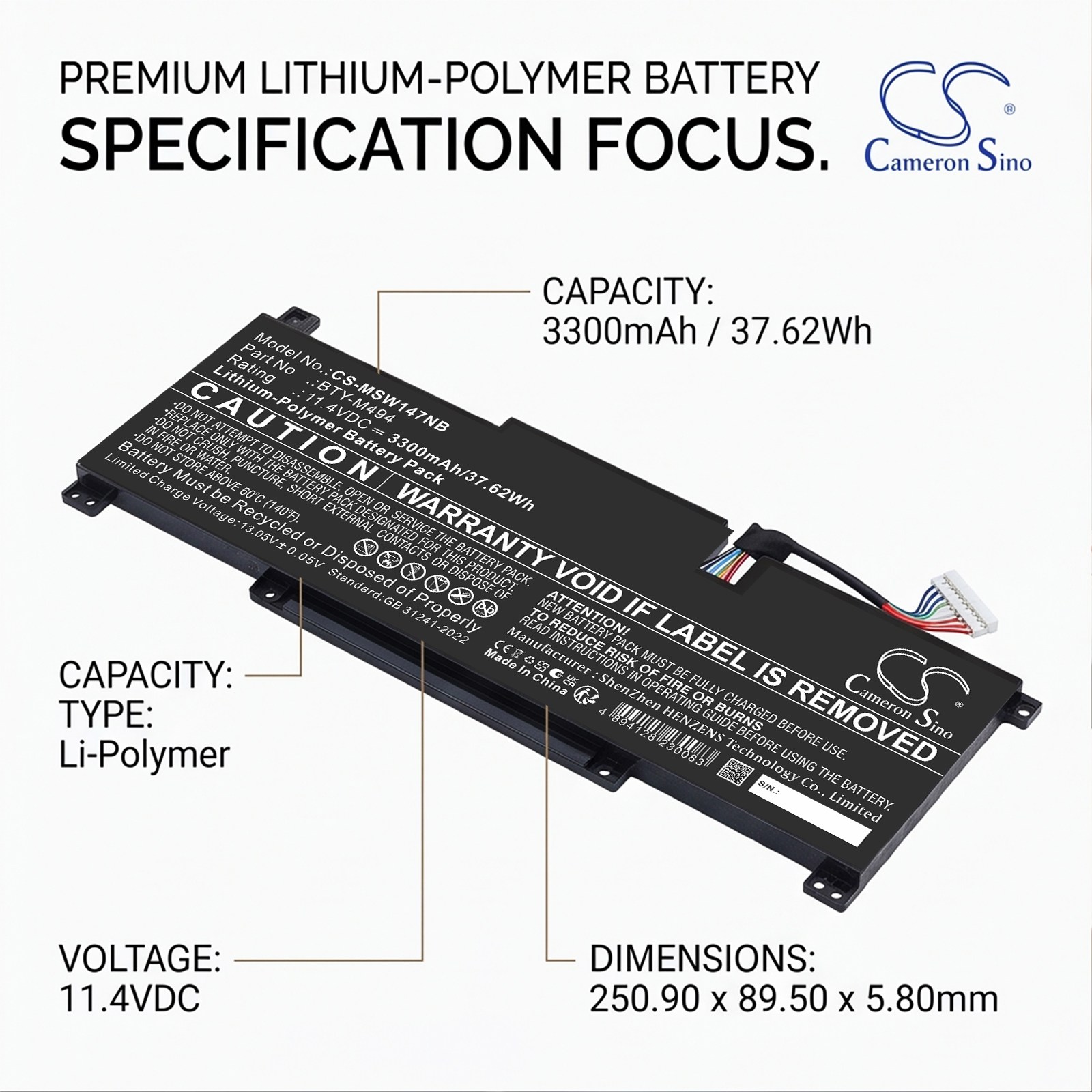 Batteri til bærbar PC, MSI Modern 14 C7M-044XES, Modern 14 C7M-046NL m.fl.