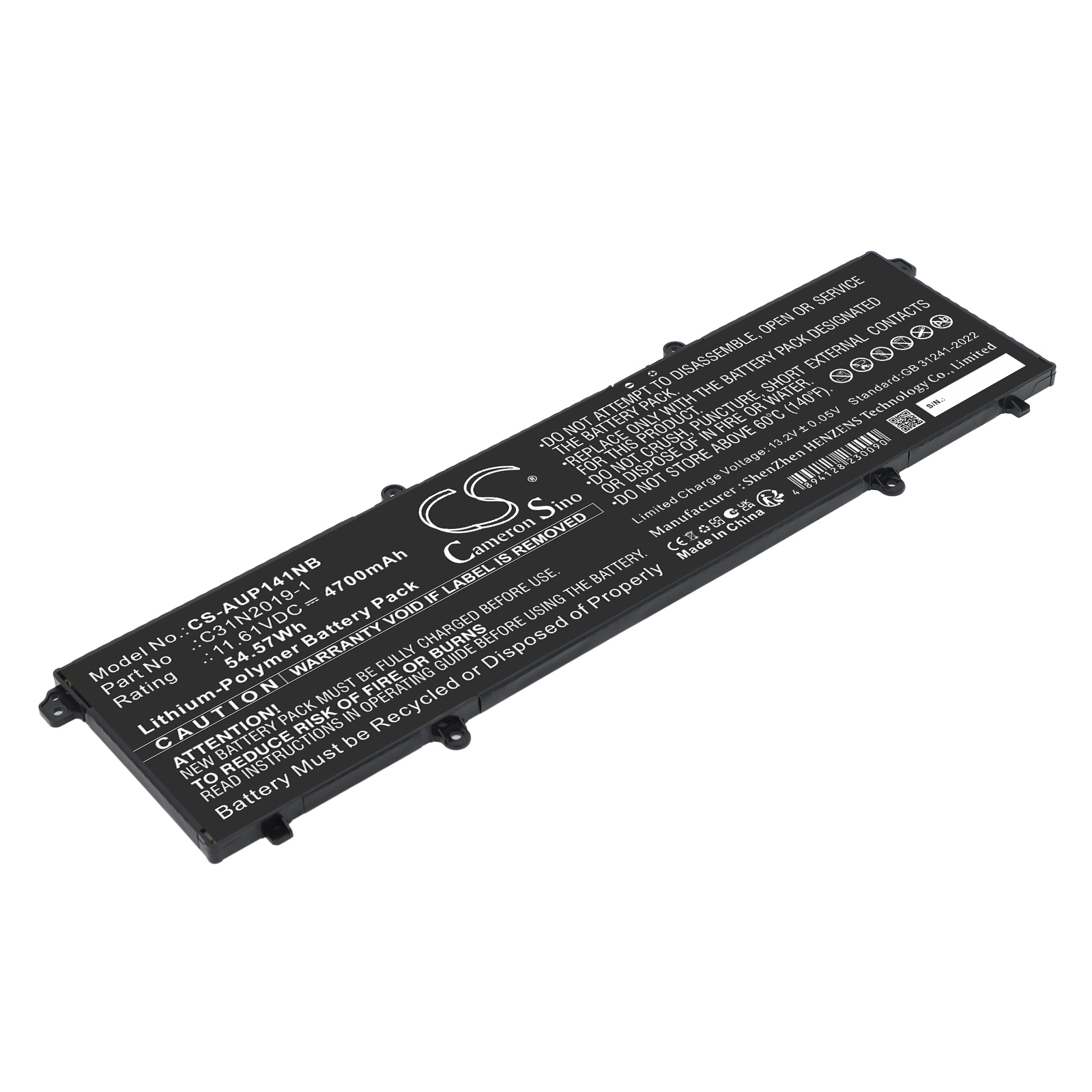 Batteri til bærbar PC, bærbar PC for Asus K3400P, K3400PA, K3400PH m.fl.