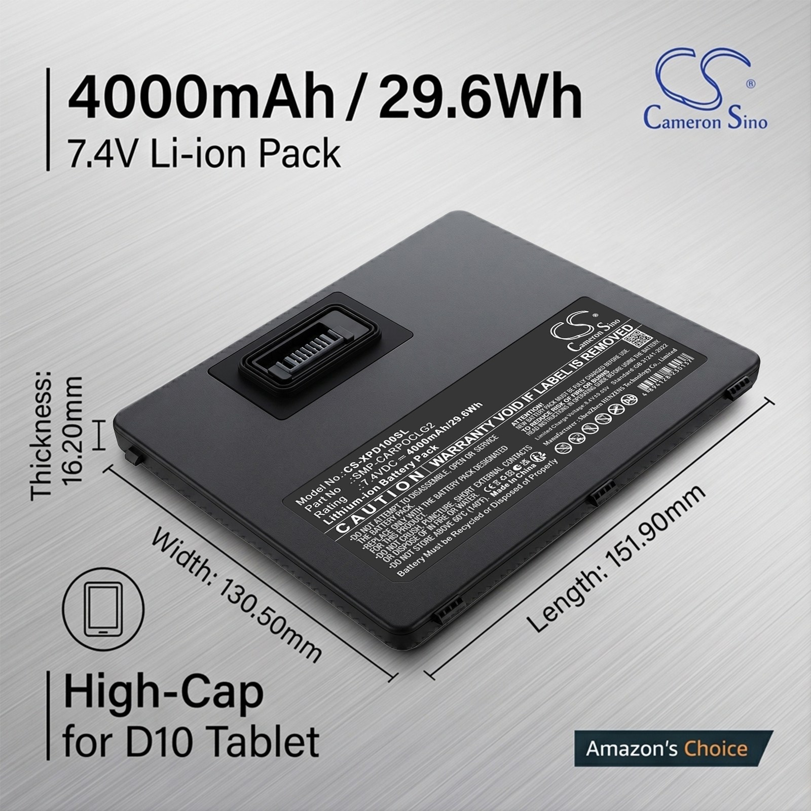 Batteri til nettbrett for Xplore XSlate D10 iX101B1, XSlate D10