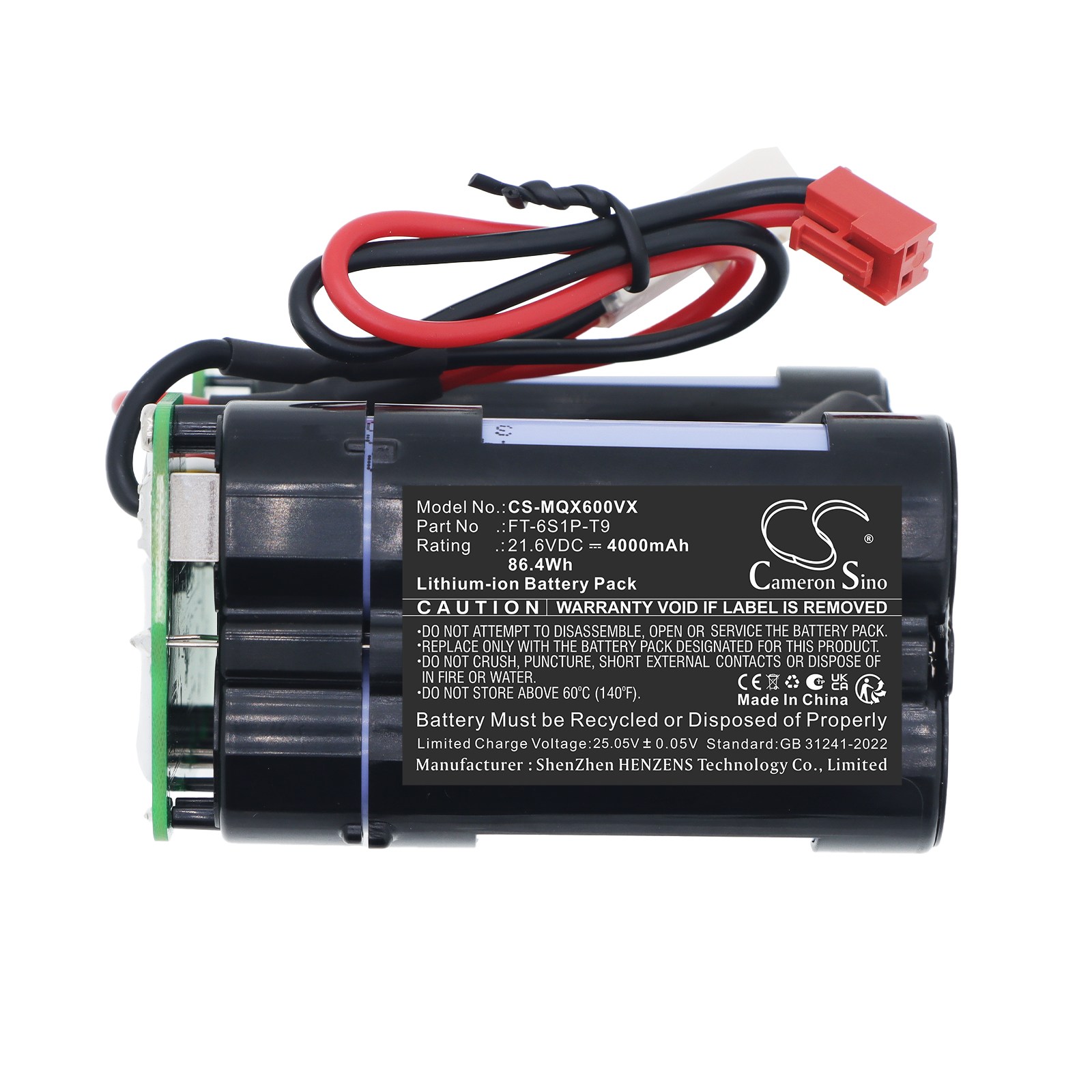 Batteri til støvsugeren Miboi QX-V6, QX-V6A-H, V6HFT6S1P