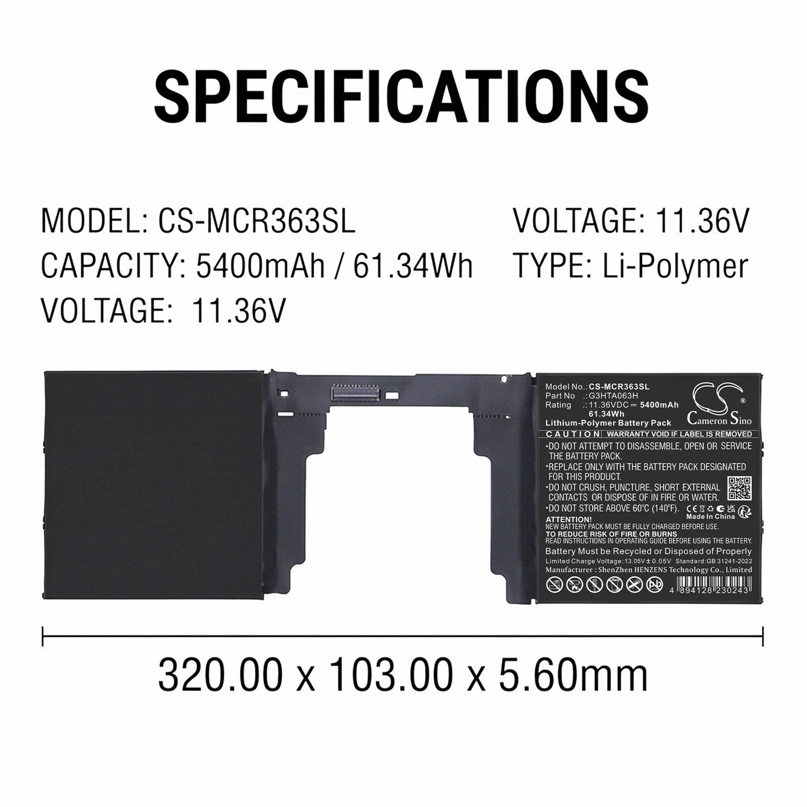 Batteri til bærbar PC, Microsoft Surface Book 3 15-tommers