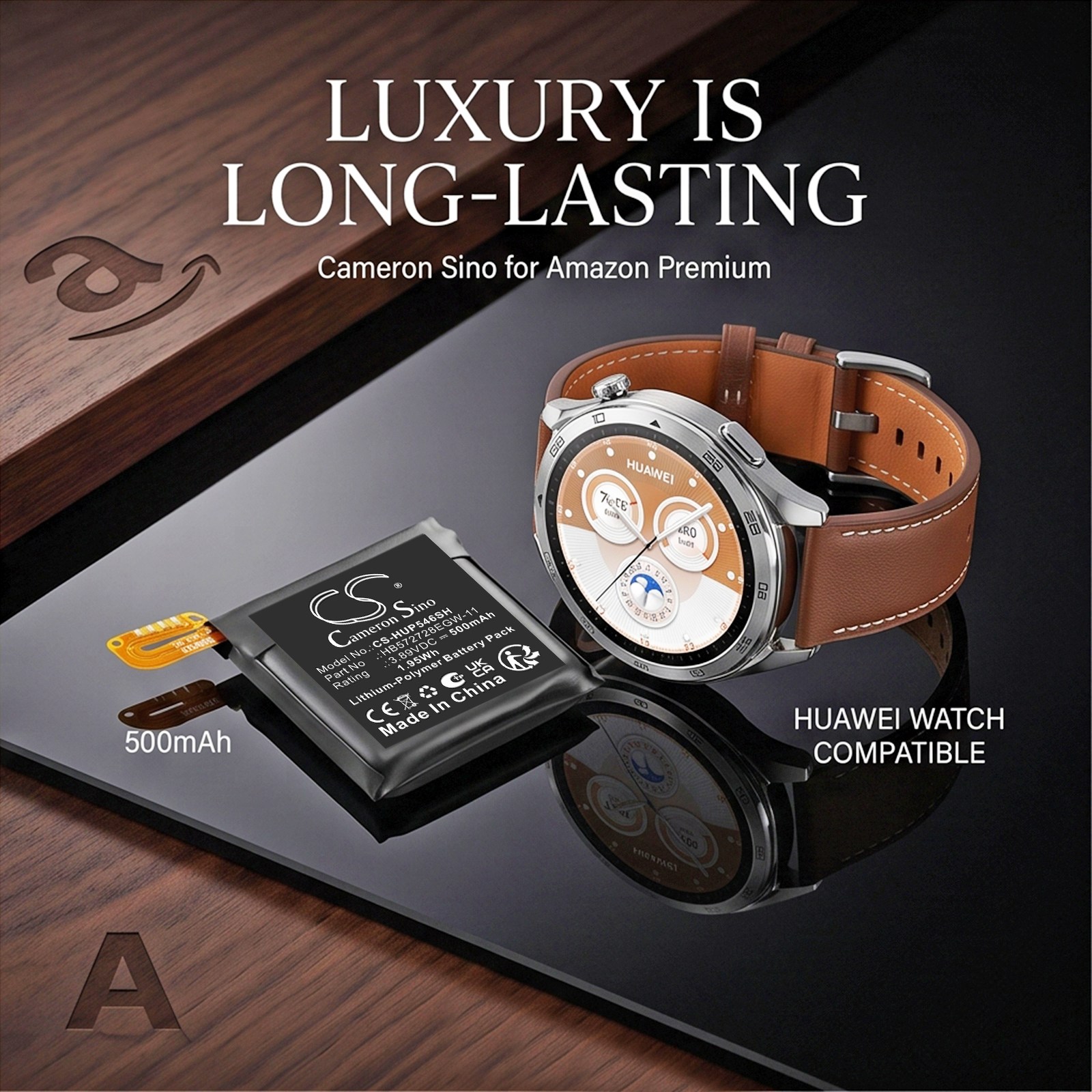Batteri til Huawei-smartklokke VLI-B19, Watch GT5 46 mm