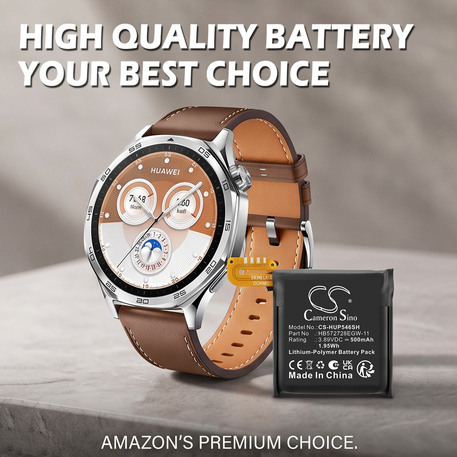 Batteri til Huawei-smartklokke VLI-B19, Watch GT5 46 mm