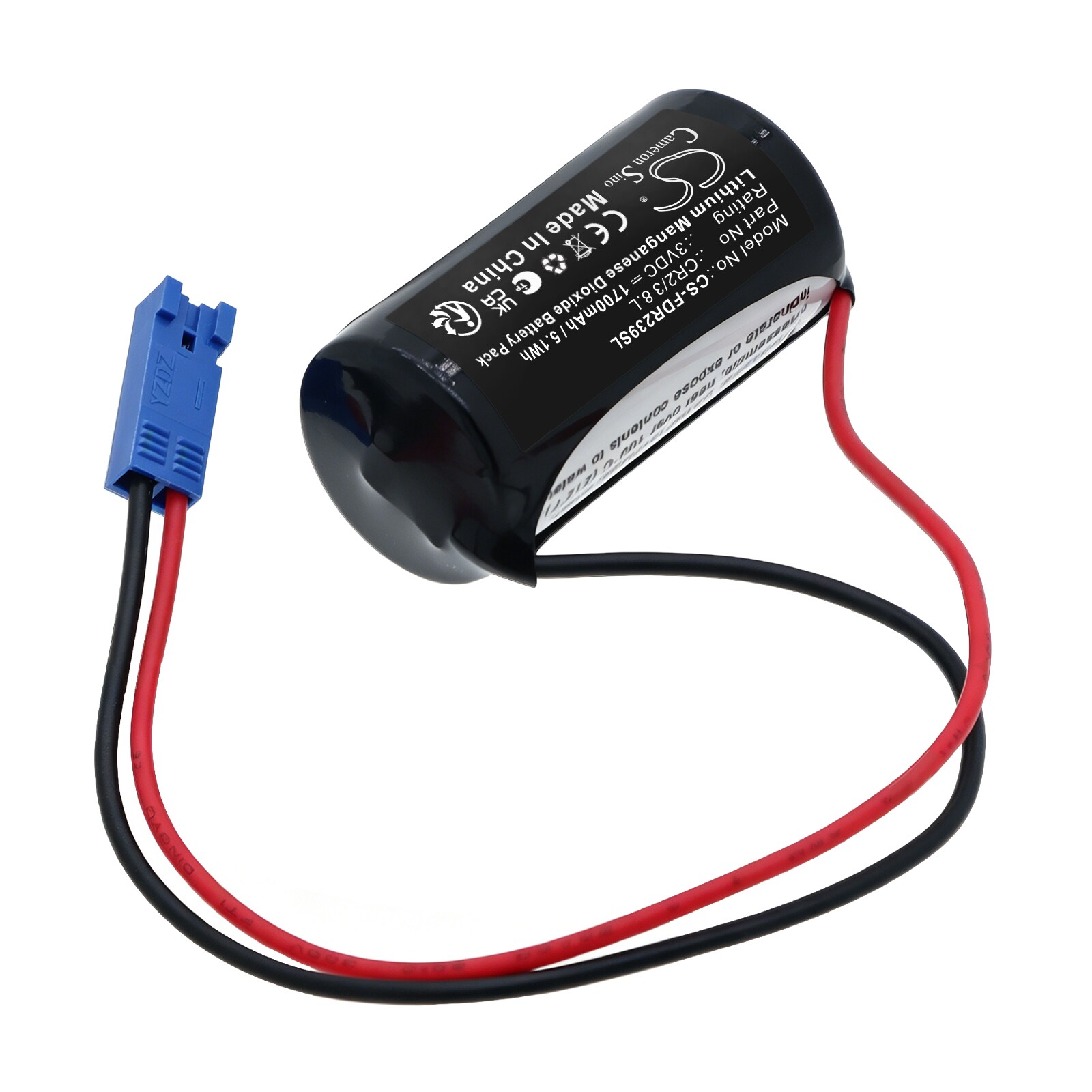Batteri til PLC for FDK CR2/3 8.L (med BERG-2P-kontakt)