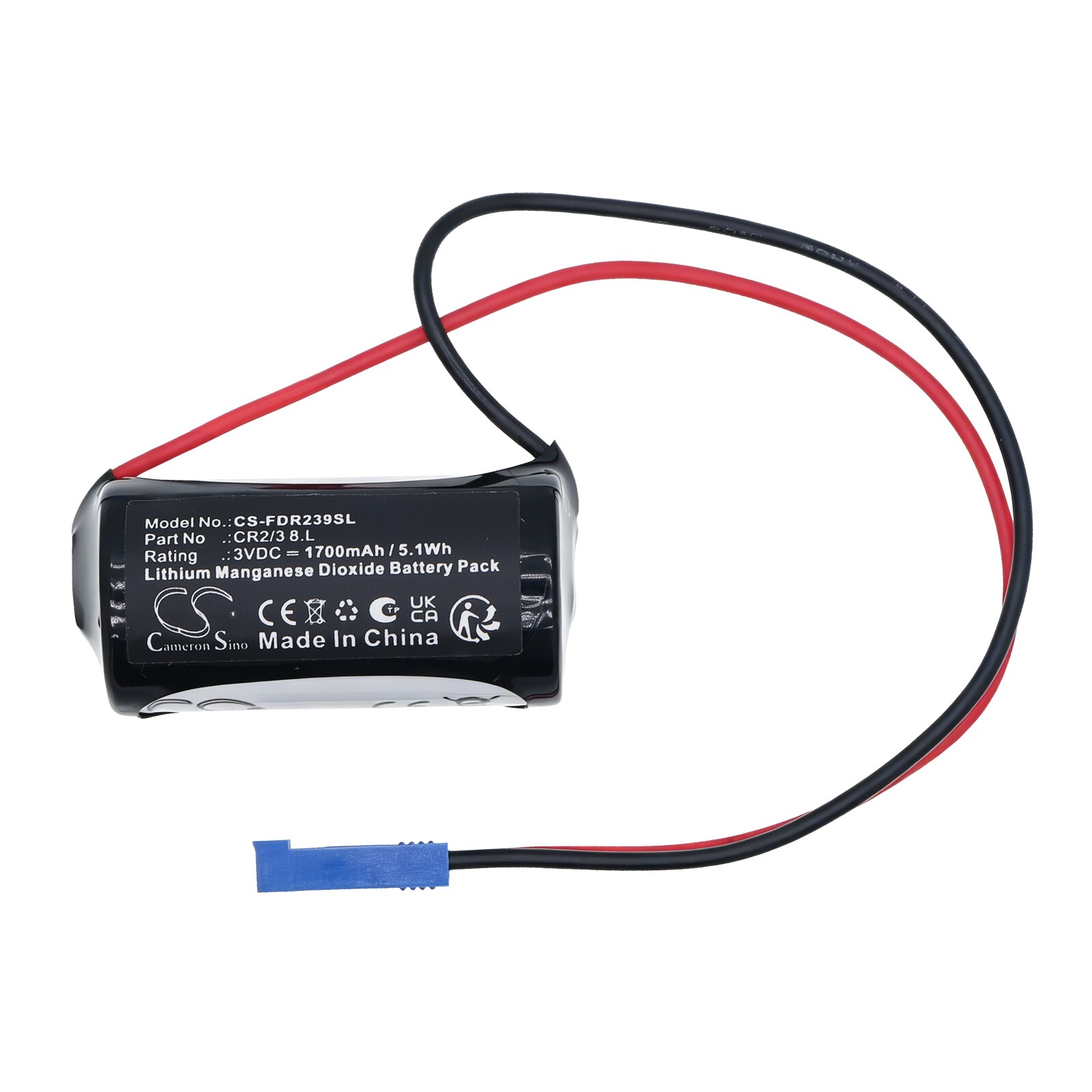 Batteri til PLC for FDK CR2/3 8.L (med BERG-2P-kontakt)