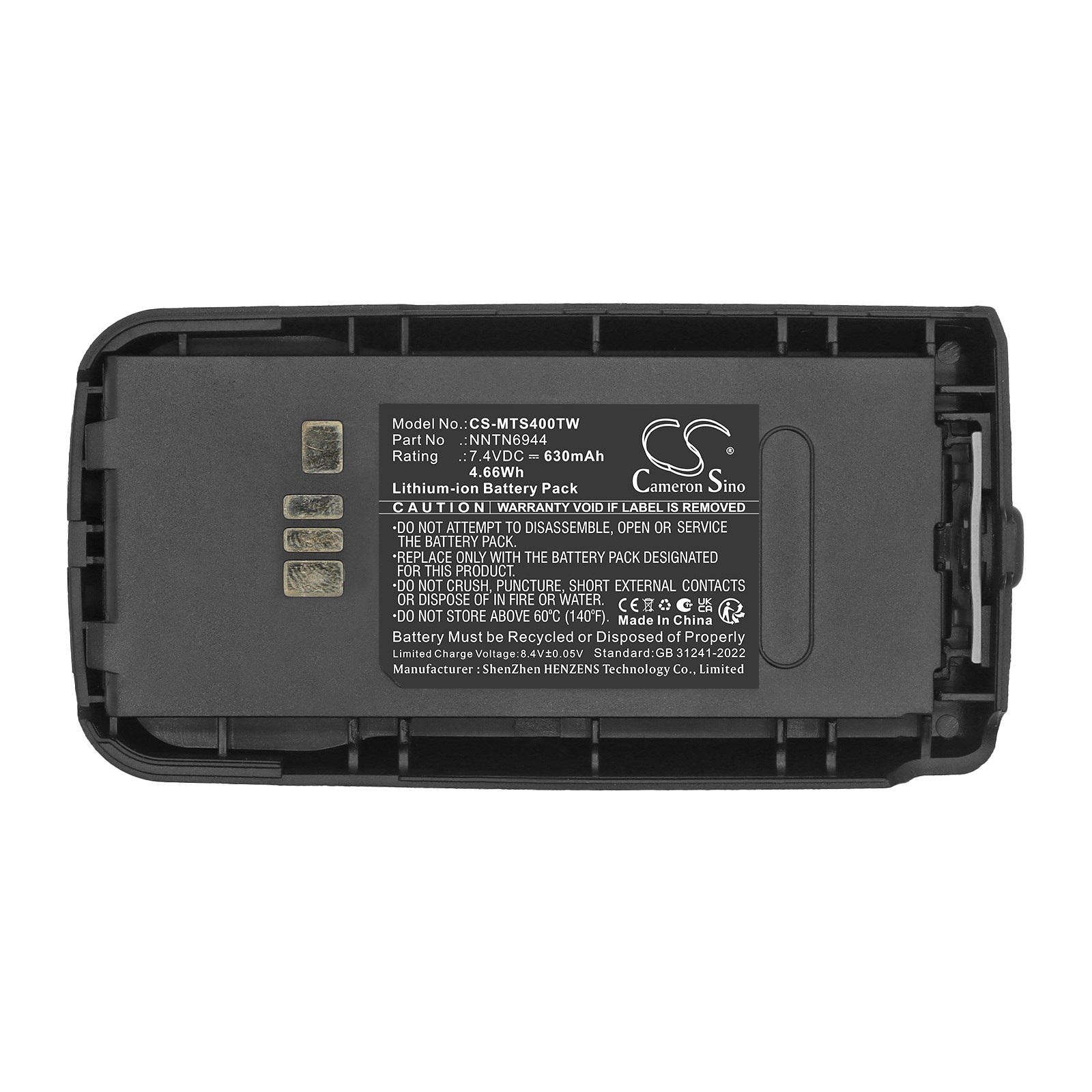 Batteri til toveisradio for Motorola H18KCN9PW9AN, H18QCN9PW9AN, XTS4000