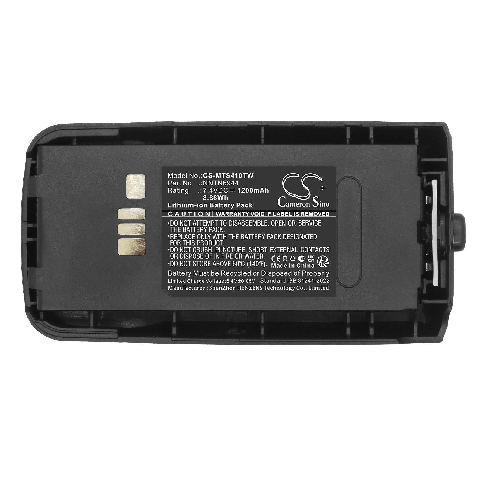 Batteri til toveis radio for Motorola H18KCN9PW9AN, H18QCN9PW9AN, XTS4000
