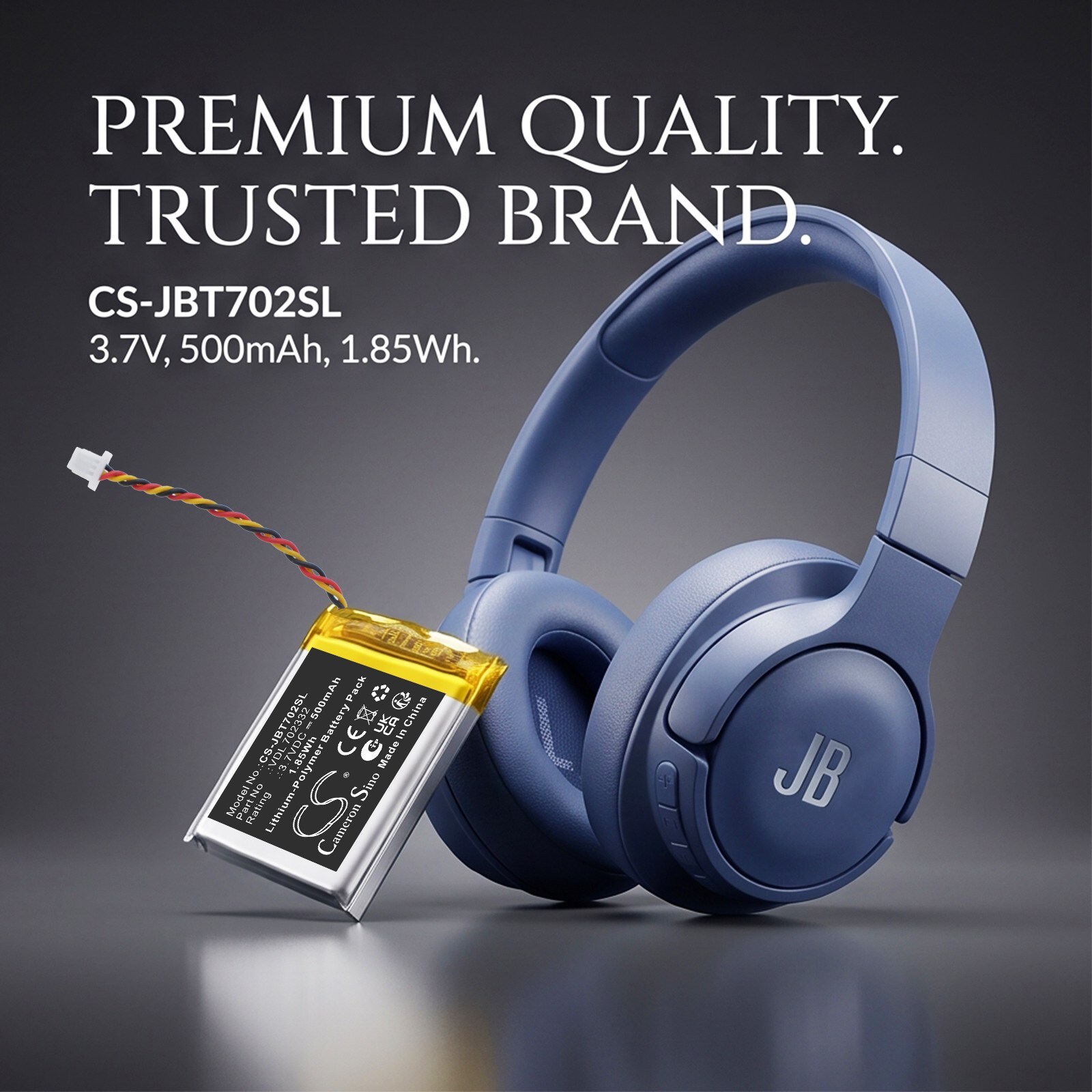Batteri til trådløst headset for JBL Tune 720 BT