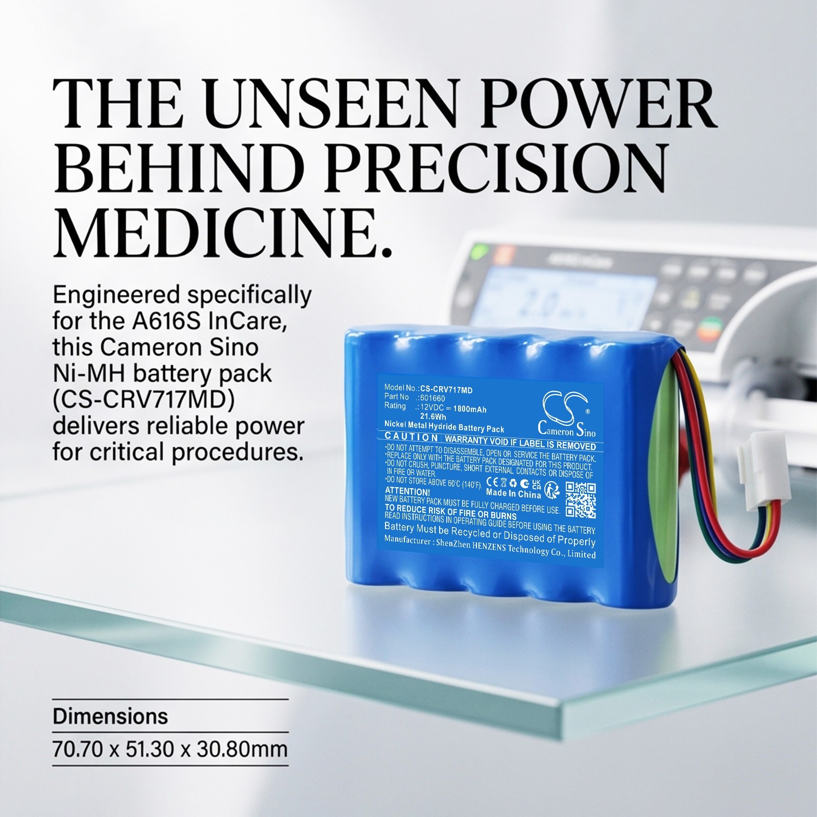Batteri til medisinsk utstyr for Codan   A616S InCare,  Argus infusjonspumpe A717V