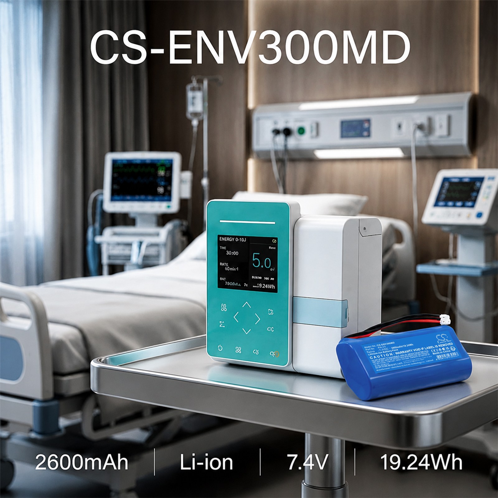 Batteri til medisinsk utstyr for ENMIND EN-V3