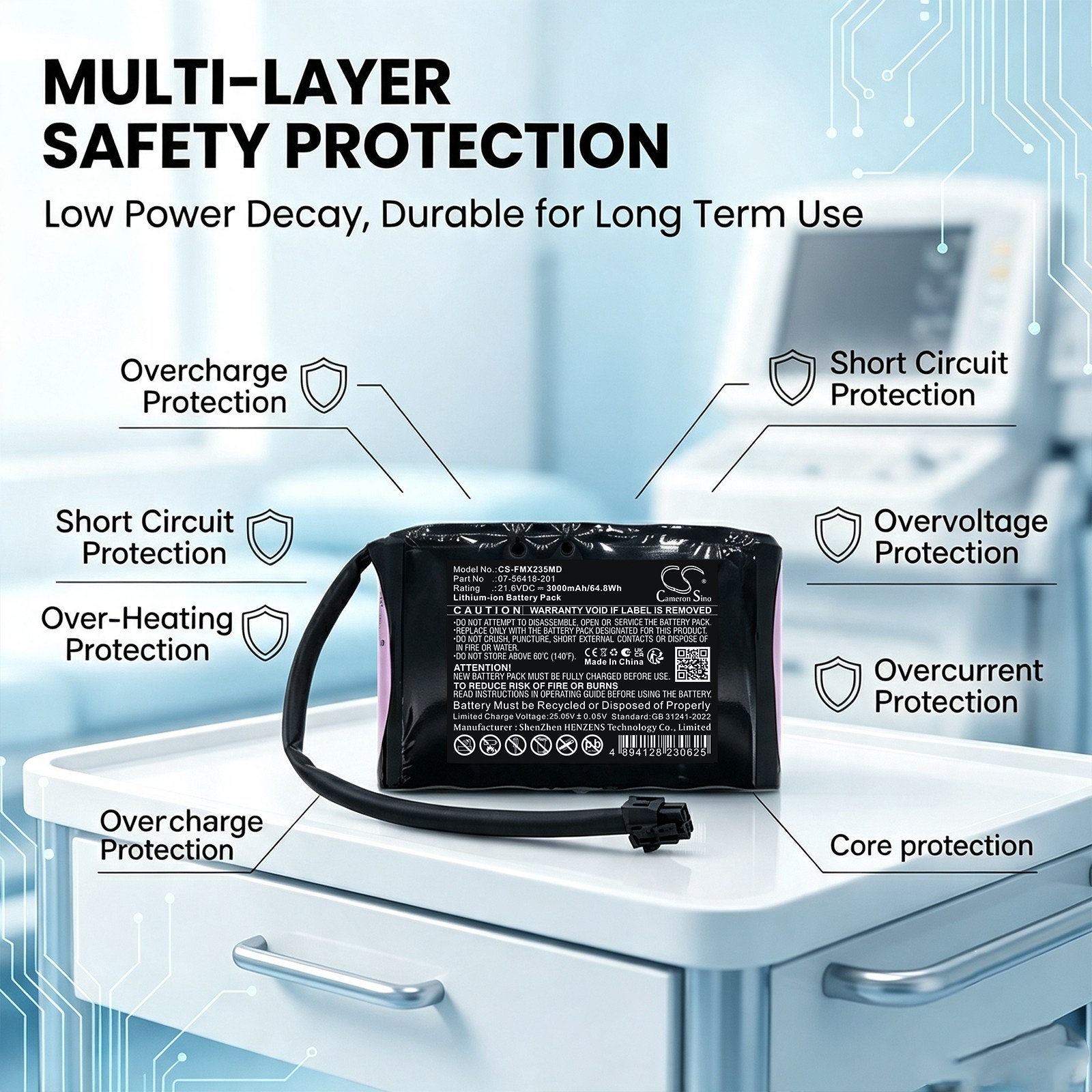 Batteri til medisinsk utstyr for Fujifilm Sonosite PX P23597-05