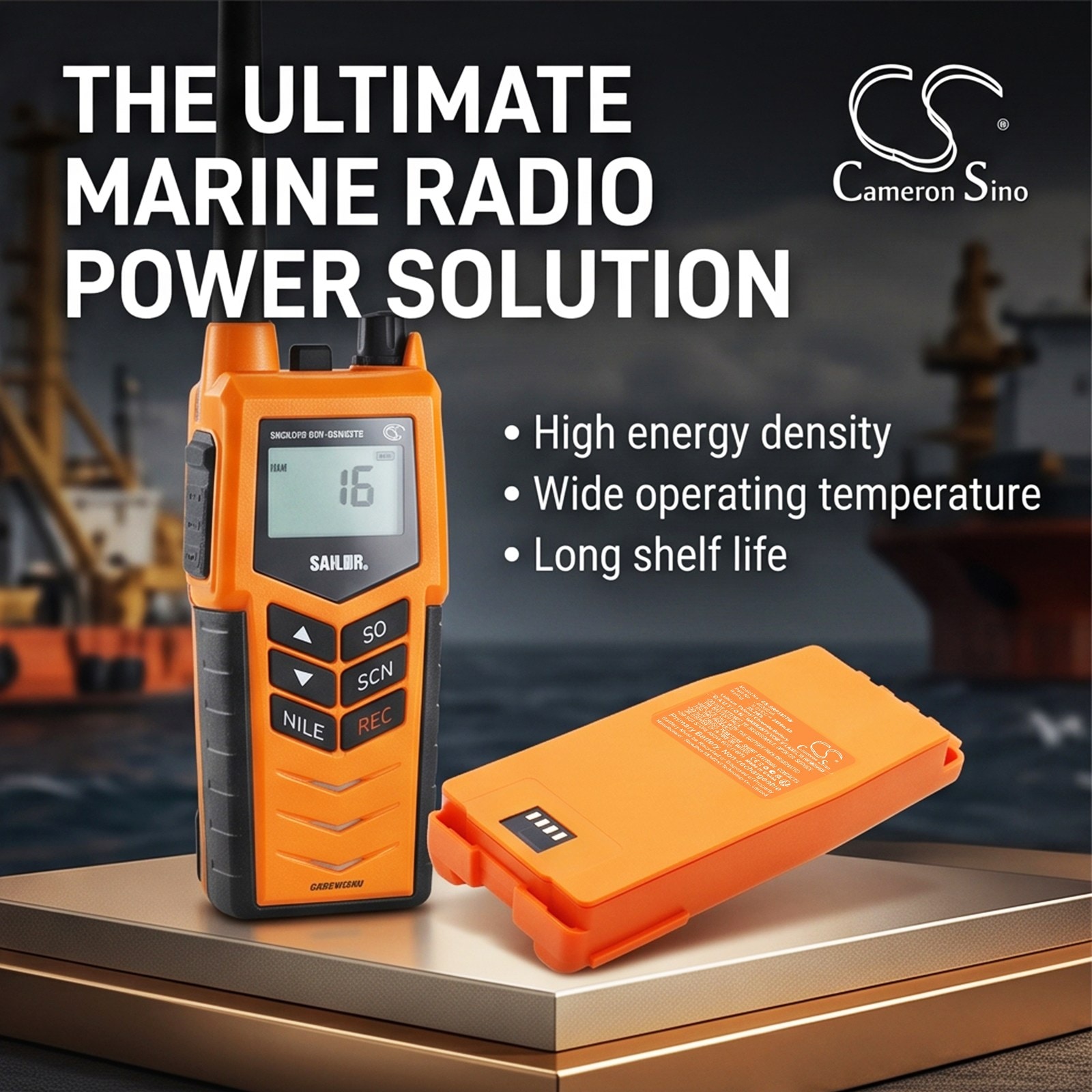 Batteri til toveis radio for SAILOR SP3510, SP3515, SP3520 m.fl.