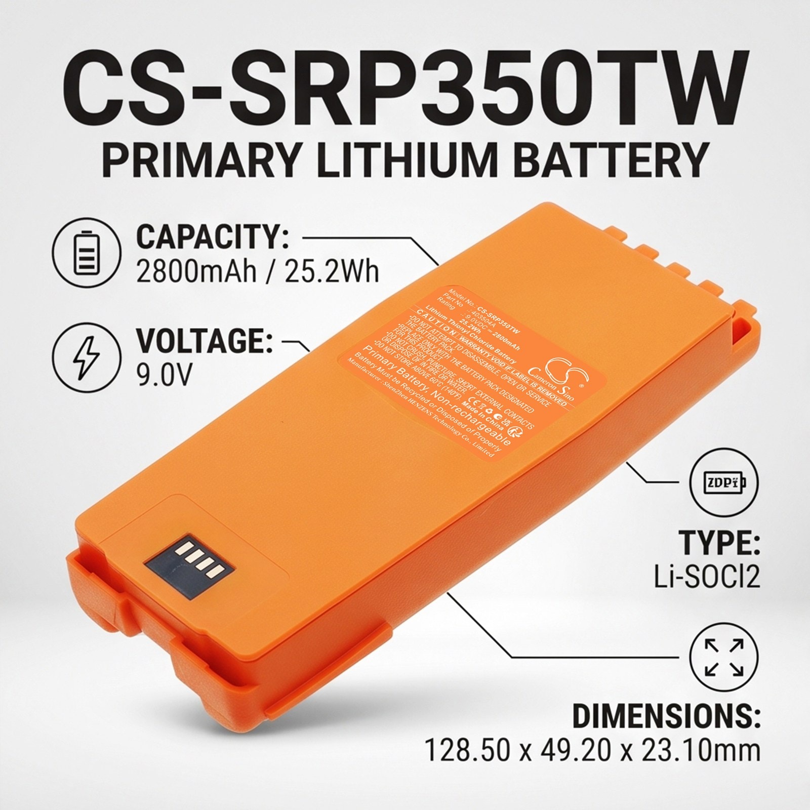 Batteri til toveis radio for SAILOR SP3510, SP3515, SP3520 m.fl.