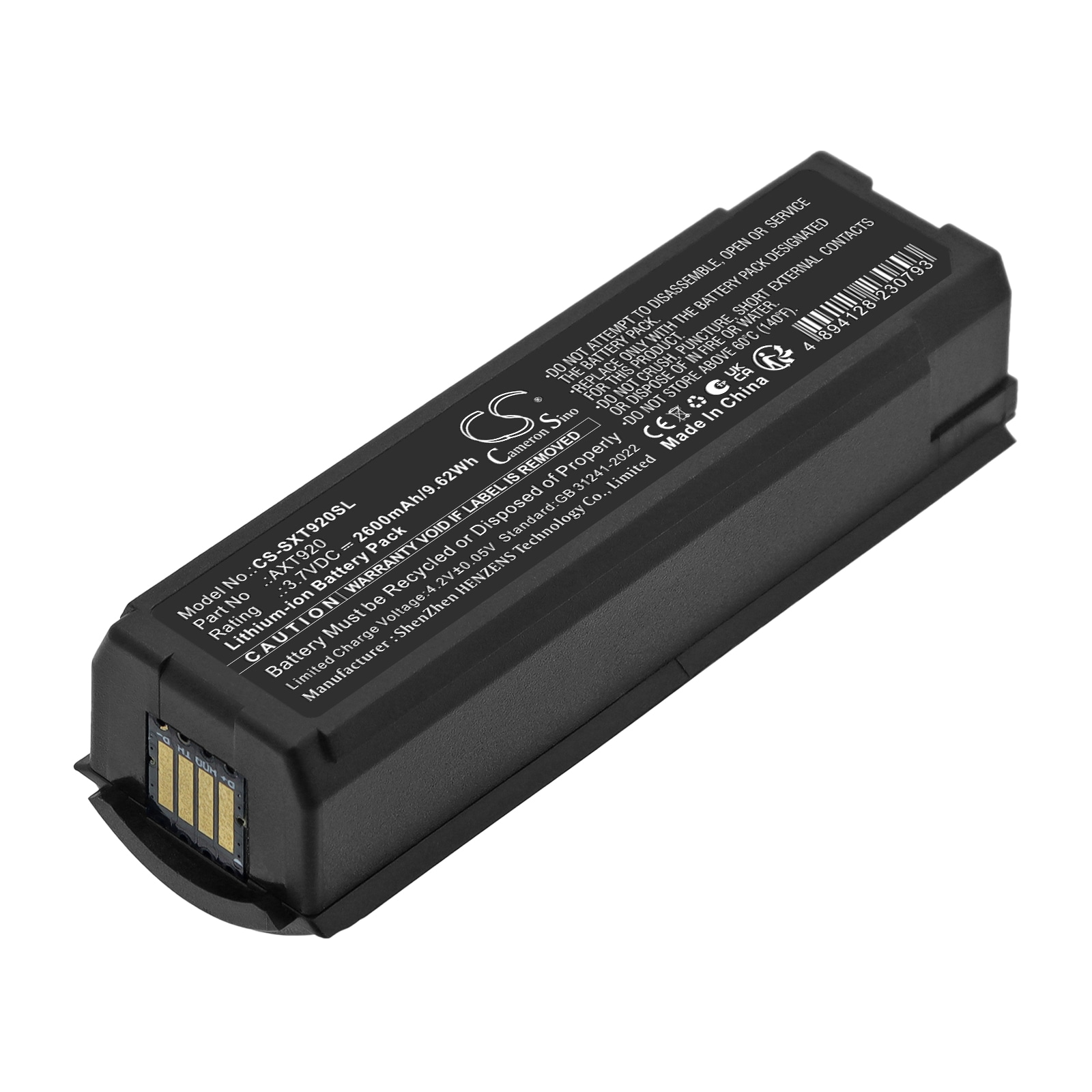 Batteri til mikrofon for Shure Axient AXT400-mottaker, AXT200 håndholdt sender