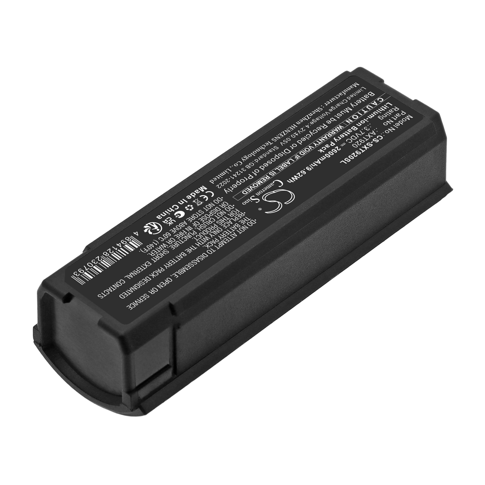 Batteri til mikrofon for Shure Axient AXT400-mottaker, AXT200 håndholdt sender