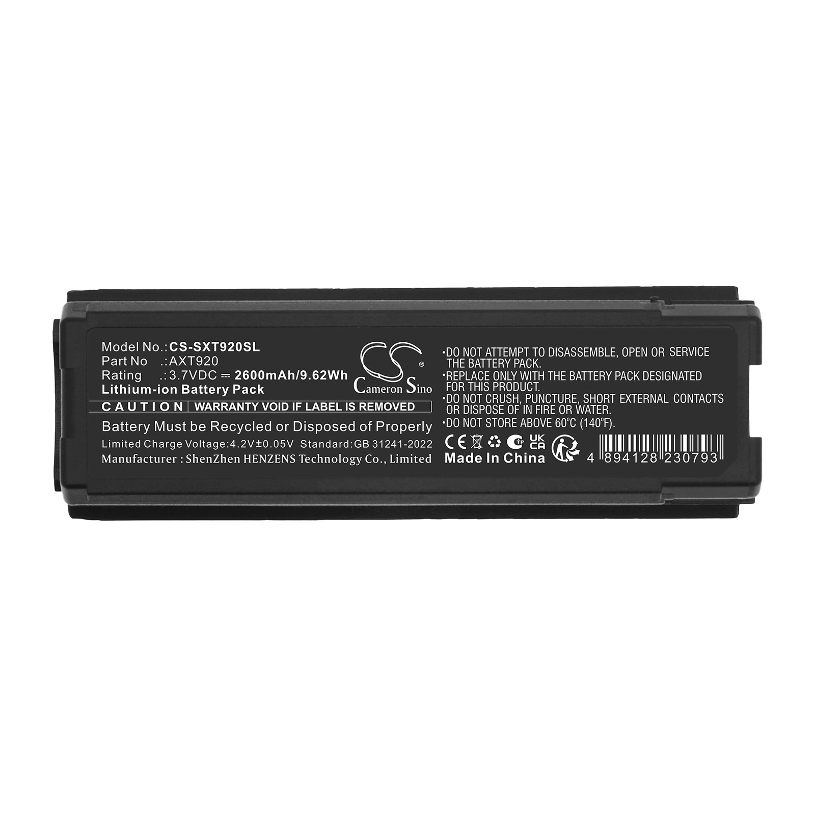 Batteri til mikrofon for Shure Axient AXT400-mottaker, AXT200 håndholdt sender