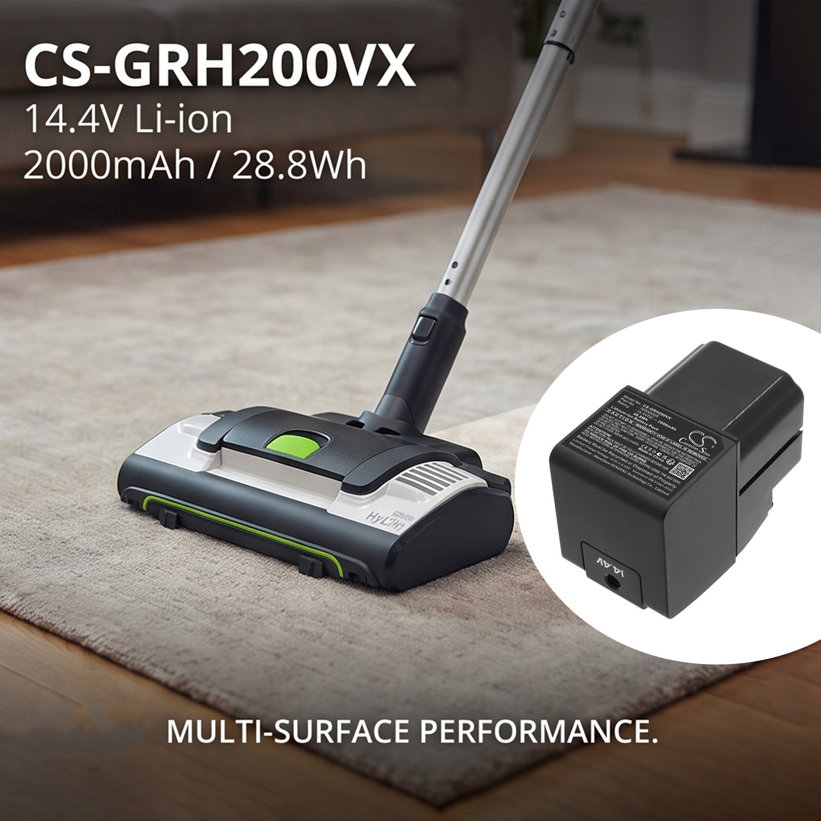 Batteri til støvsugeren Gtech Hylite, Hylite 2, MM001 m.fl.