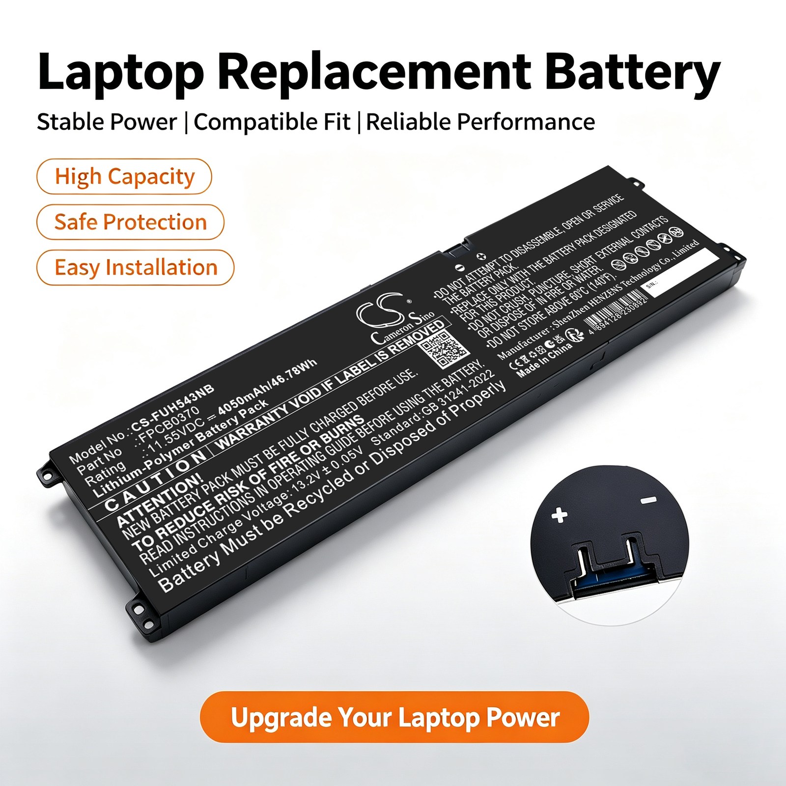 Batteri til bærbar PC, Fujitsu A3512, Eichfeld 47 m.fl.