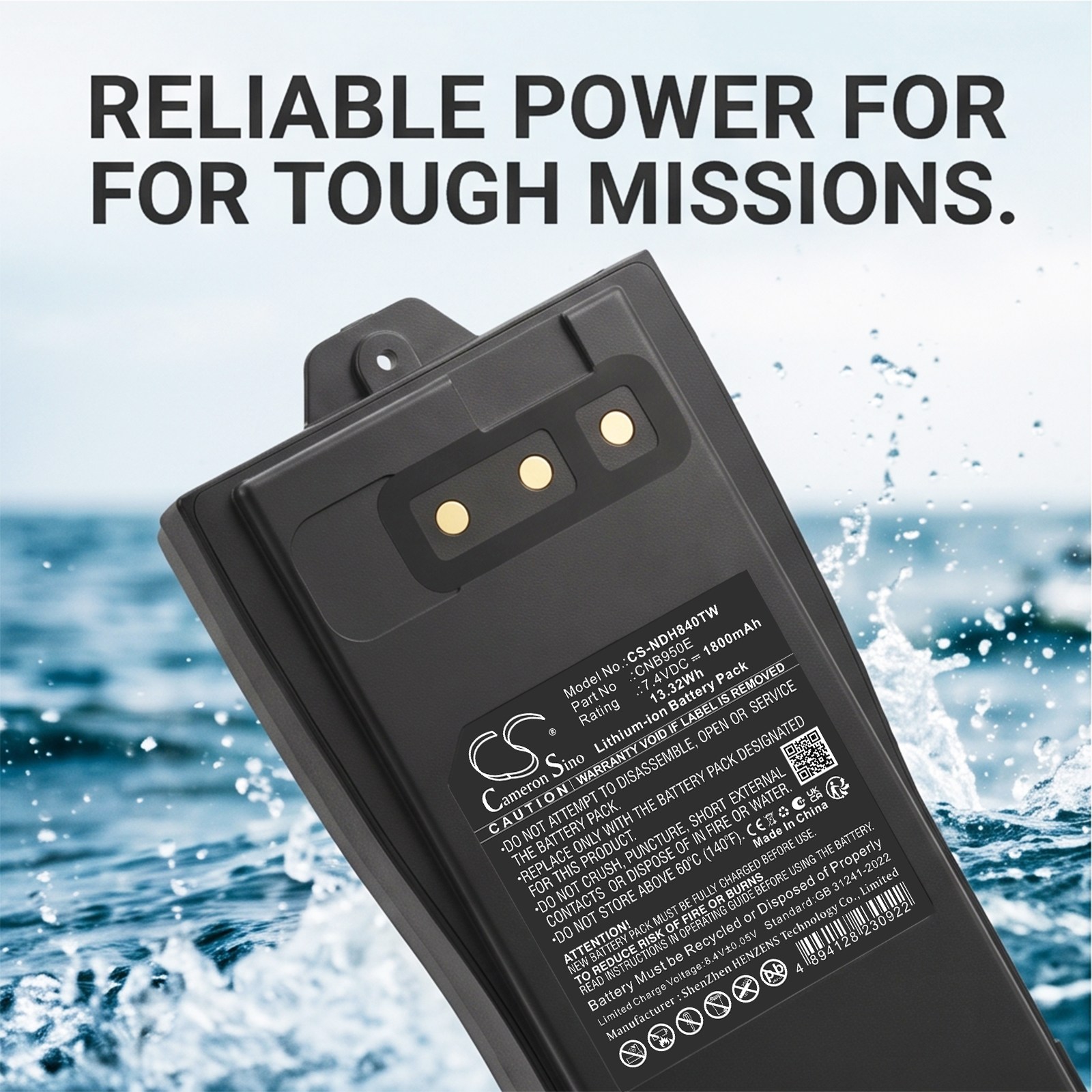 Batteri til toveisradio for Entel DT8, DT9, DT842M m.fl.
