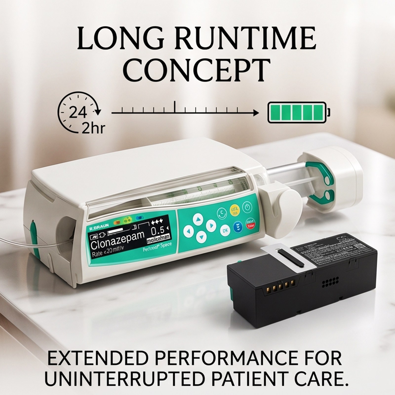 Batteri til Braun Perfusor Space Infusion, Space Infusion Pump
