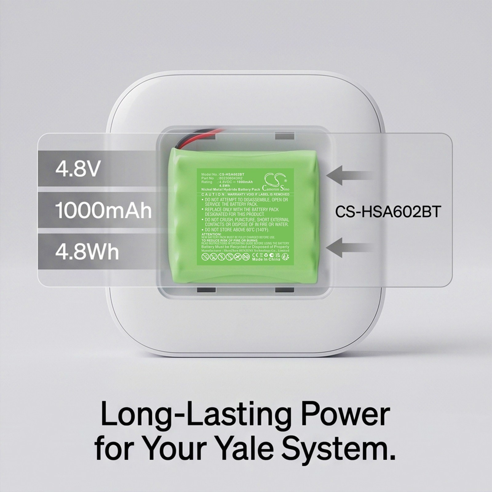 Batteri til alarmsystem for Yale IA-320, IA-330, IA-340 m.fl.