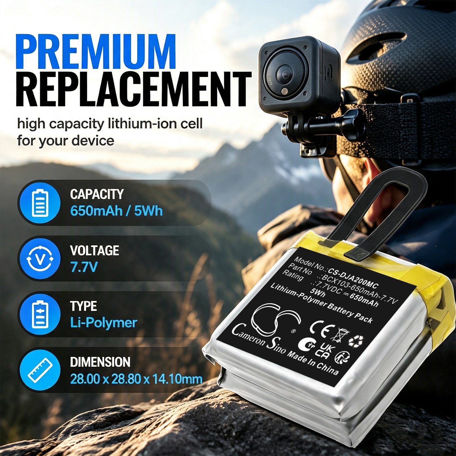 Batteri til DJI Action 2-kamera