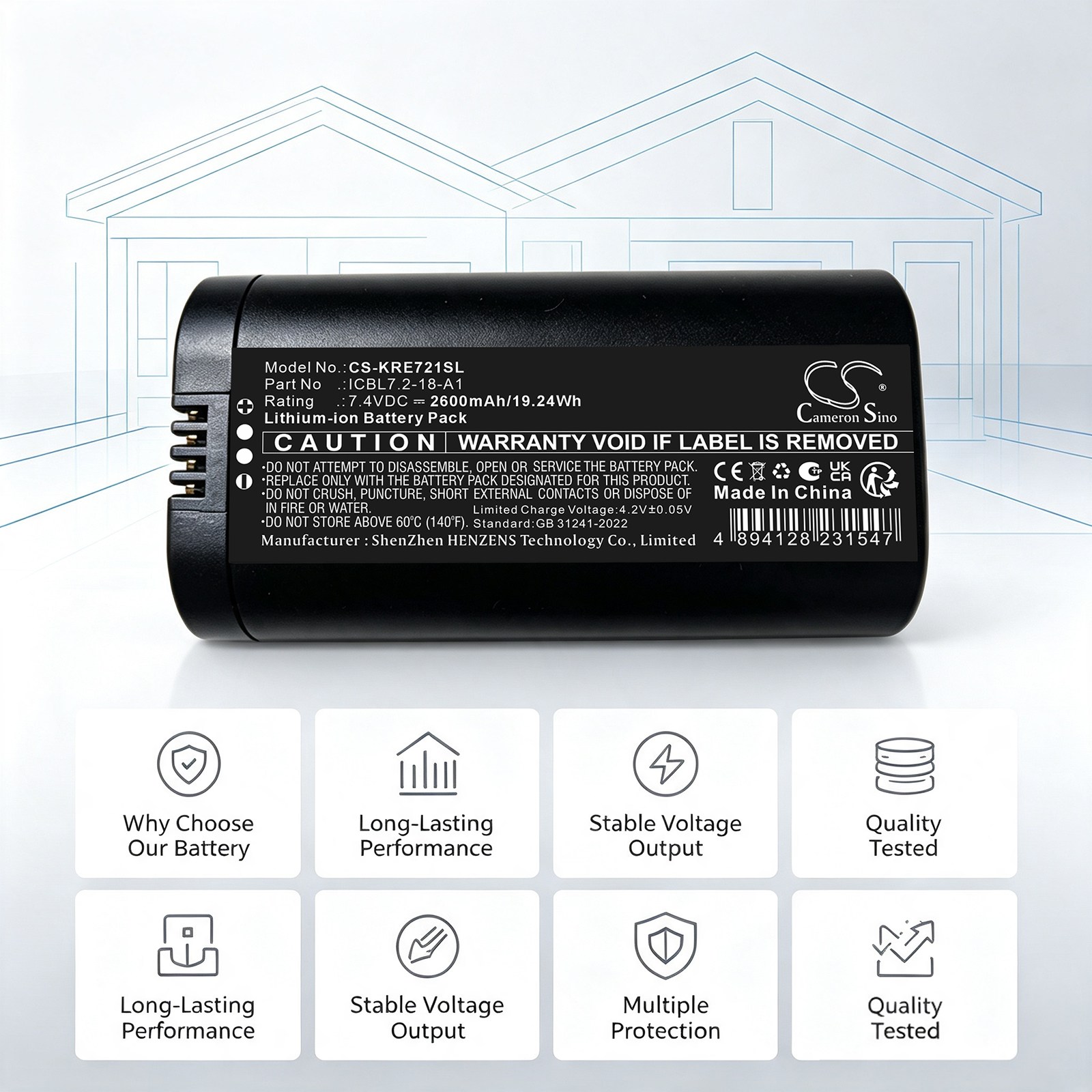 Batteri til Smart Home for IKEA FYRTUR, KADRIL