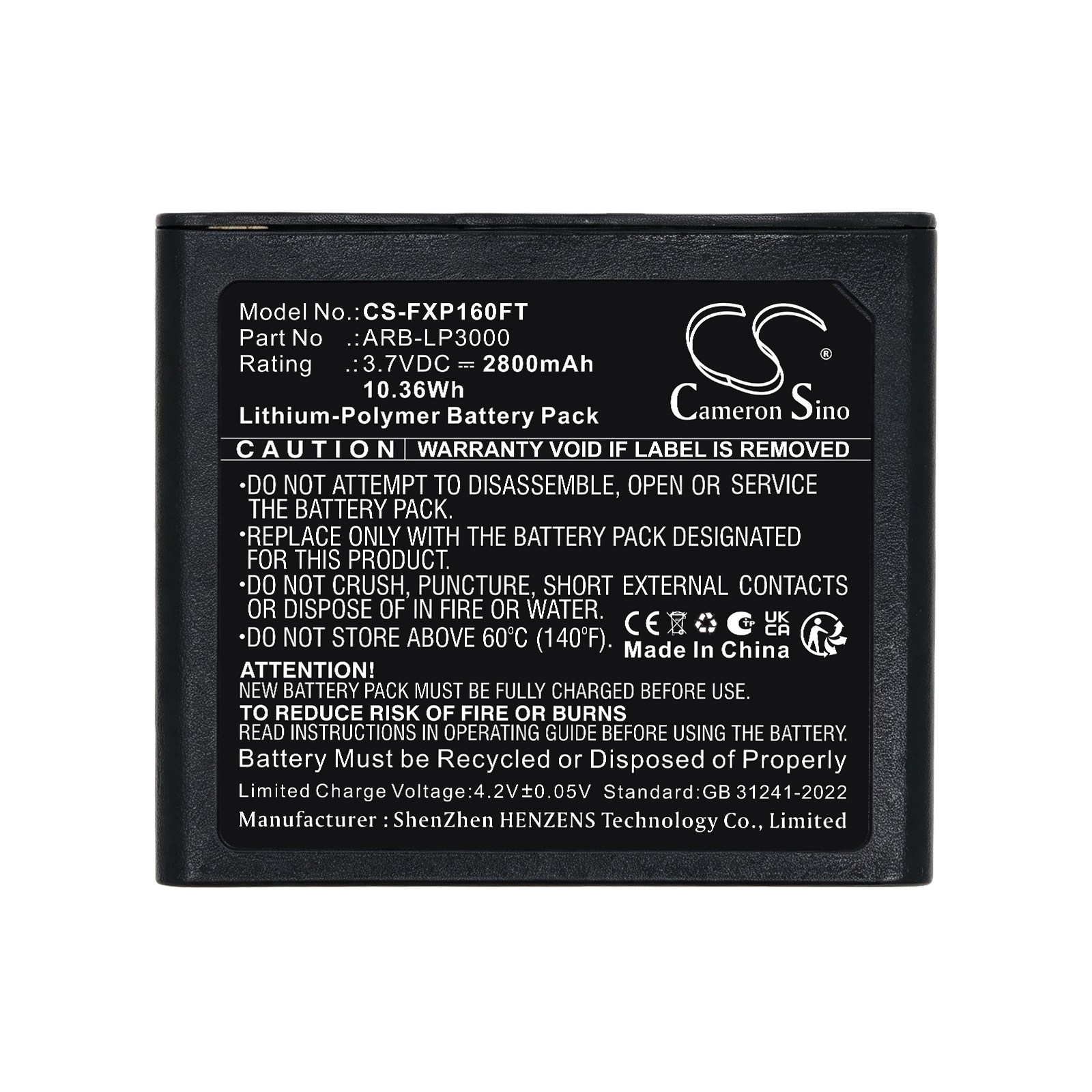 Batteri til lommelykt for Fenix HP16R