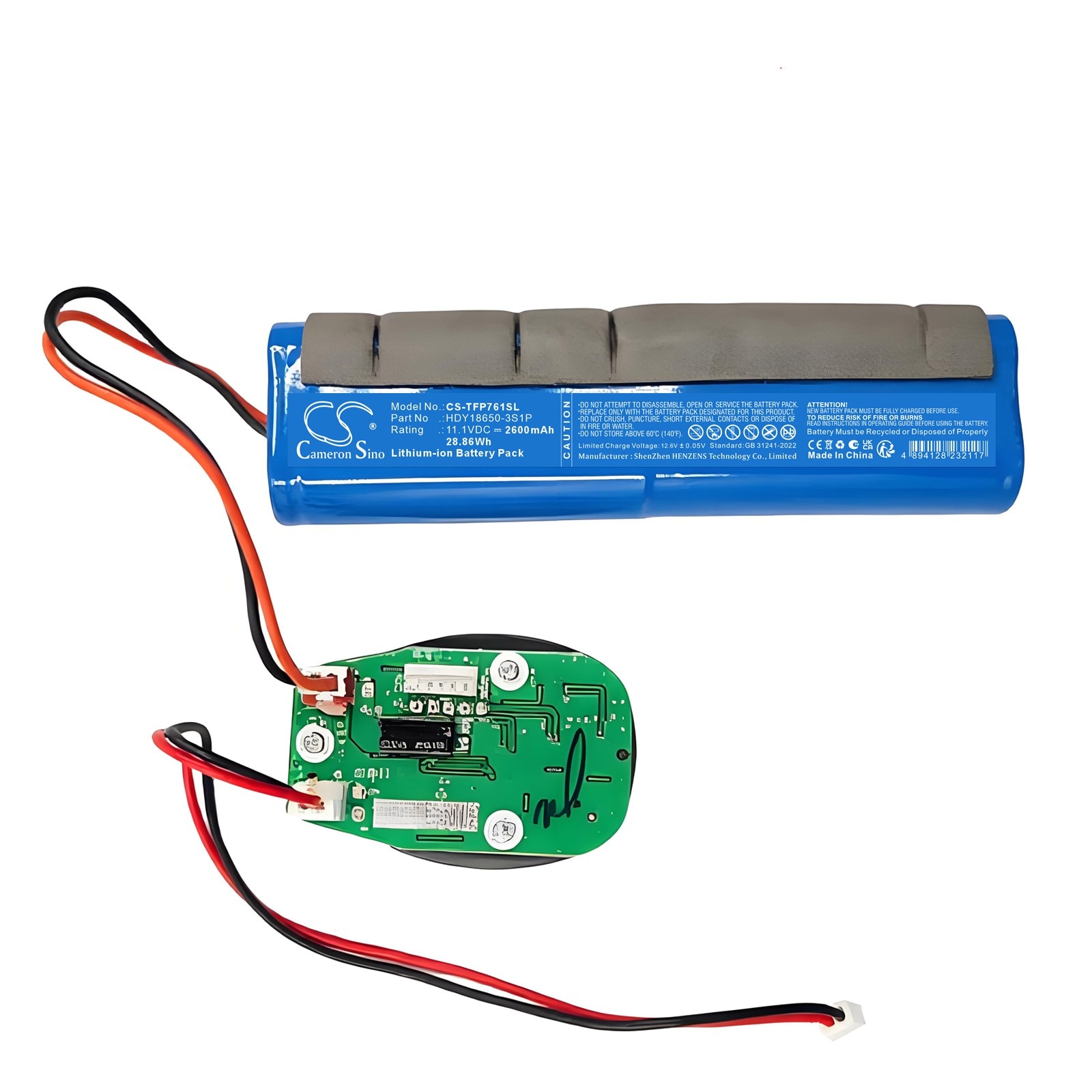 Batteri til personlig pleie for Tzumi Fitrx Pro 7610