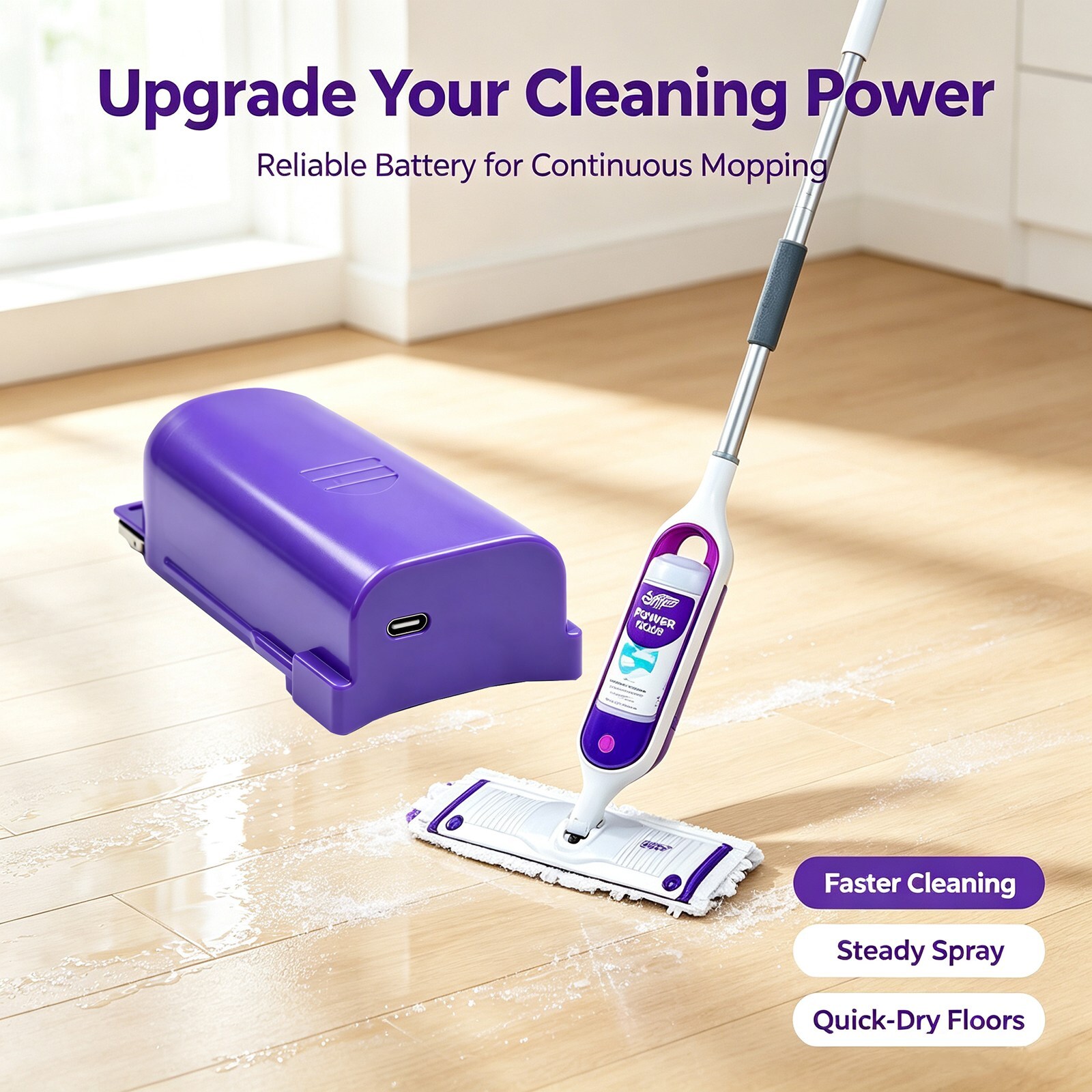 Batteri til støvsugeren for Swiffer Power Mop, PowerMop Mopping, WetJet Mop