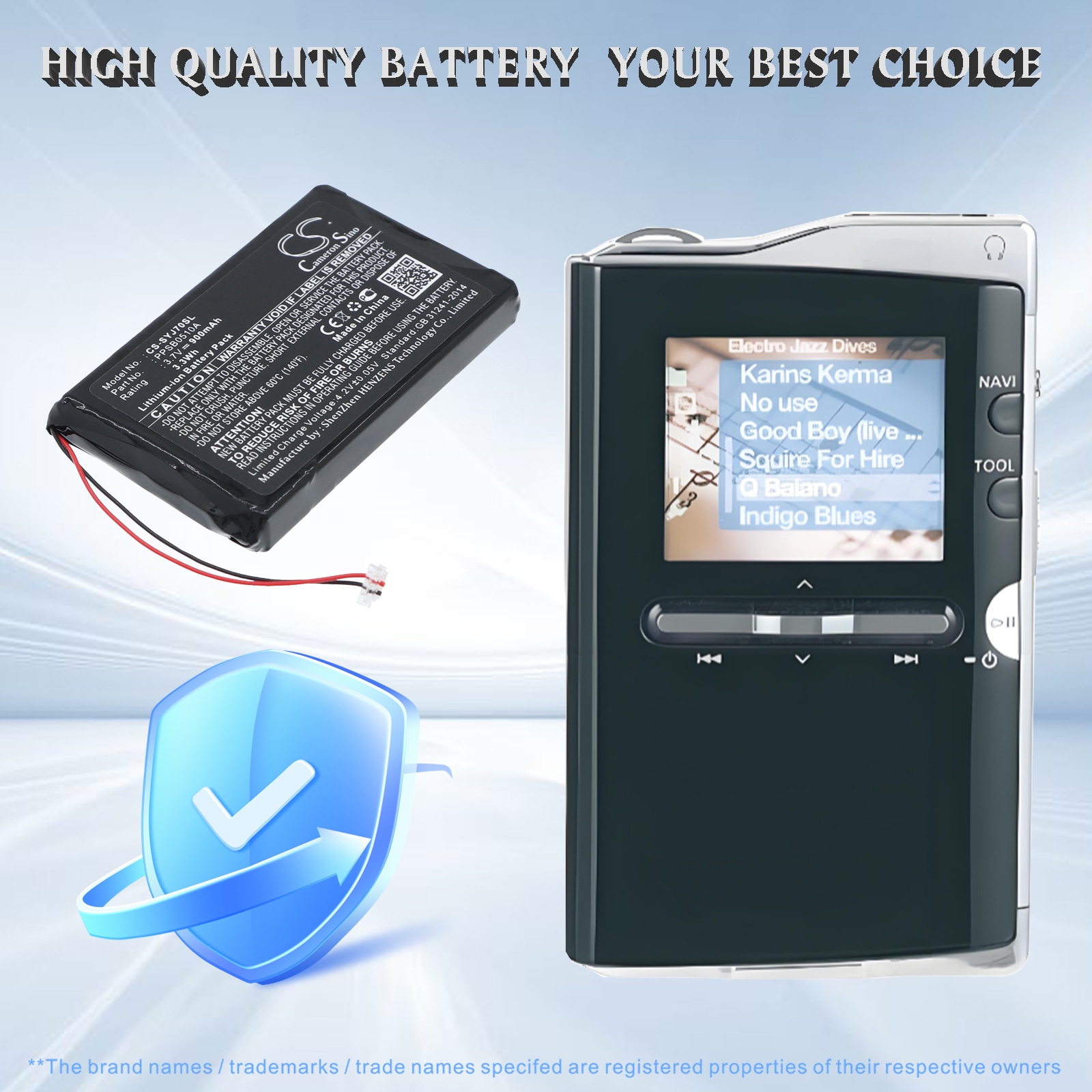 Batteri til mediaspiller for Samsung YH-J70, YH-J70JLB, YH-J70JLW m.fl.