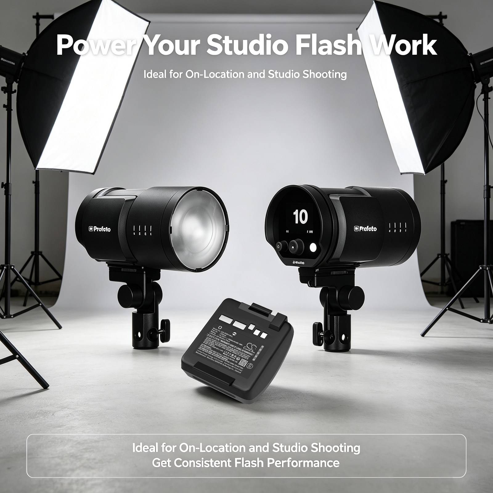 Batteri til strobelys for Profoto B10, B10X, B10 Plus m.fl.